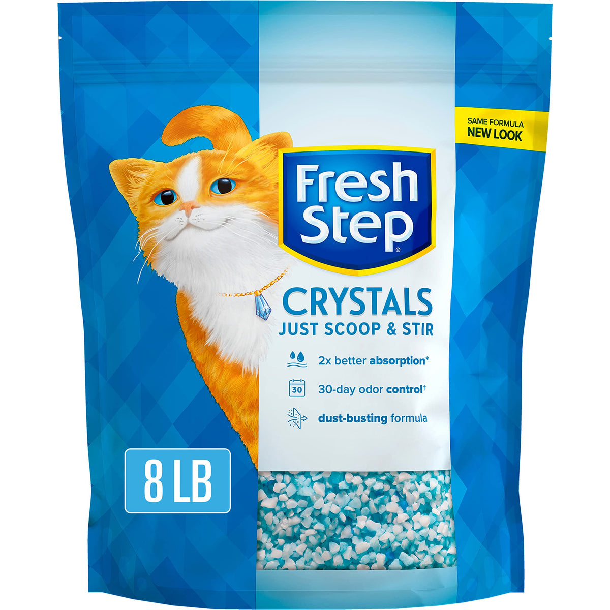 Fresh Step Crystals, Premium Cat Litter, Scented, 8 Pounds (Package May Vary