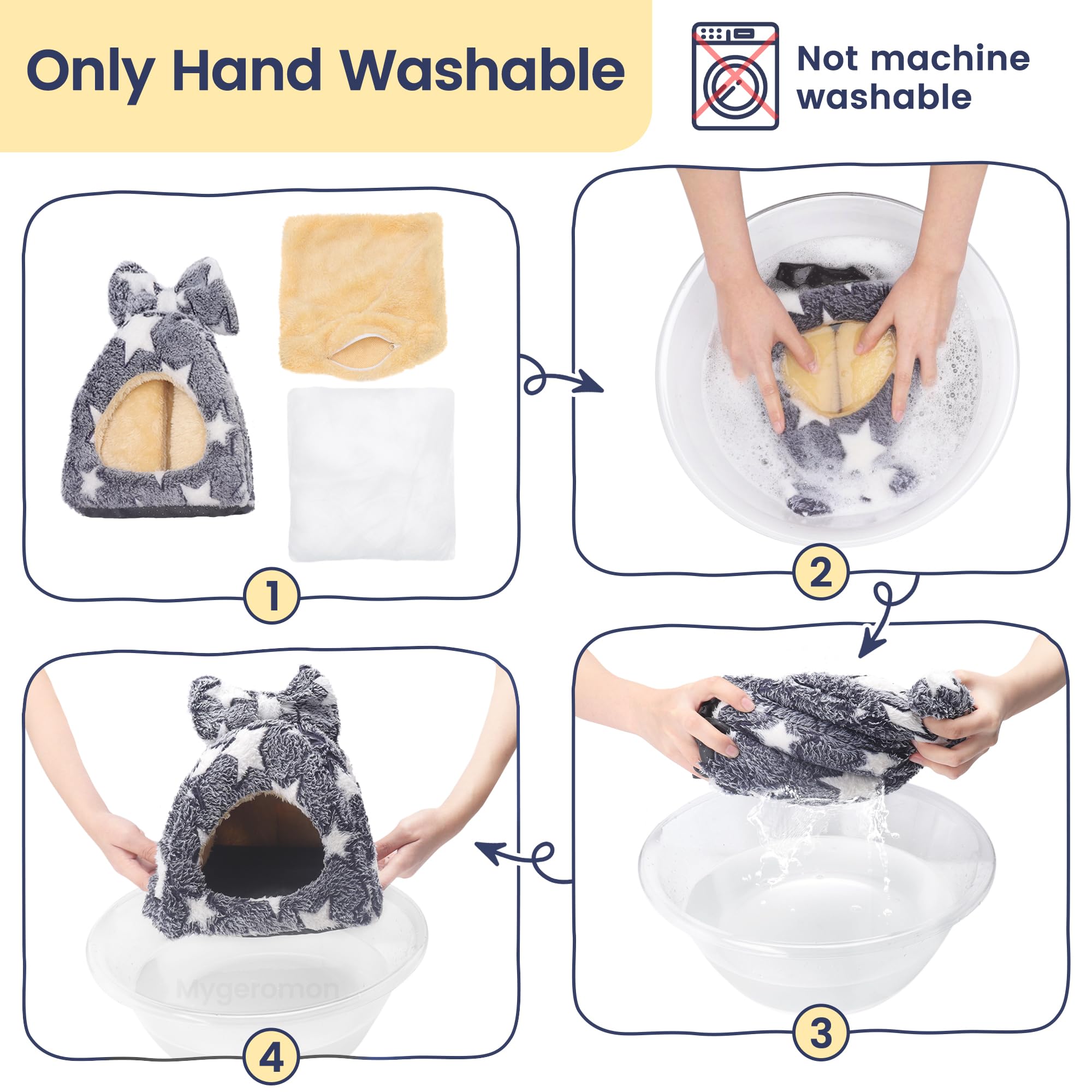 Mygeromon Guinea Pig Bed Rabbit Hideout Warm Fleece Cuddle Cup Washable Winter Sleeping House For Small Pet/Ferret/Chinchilla/Bu