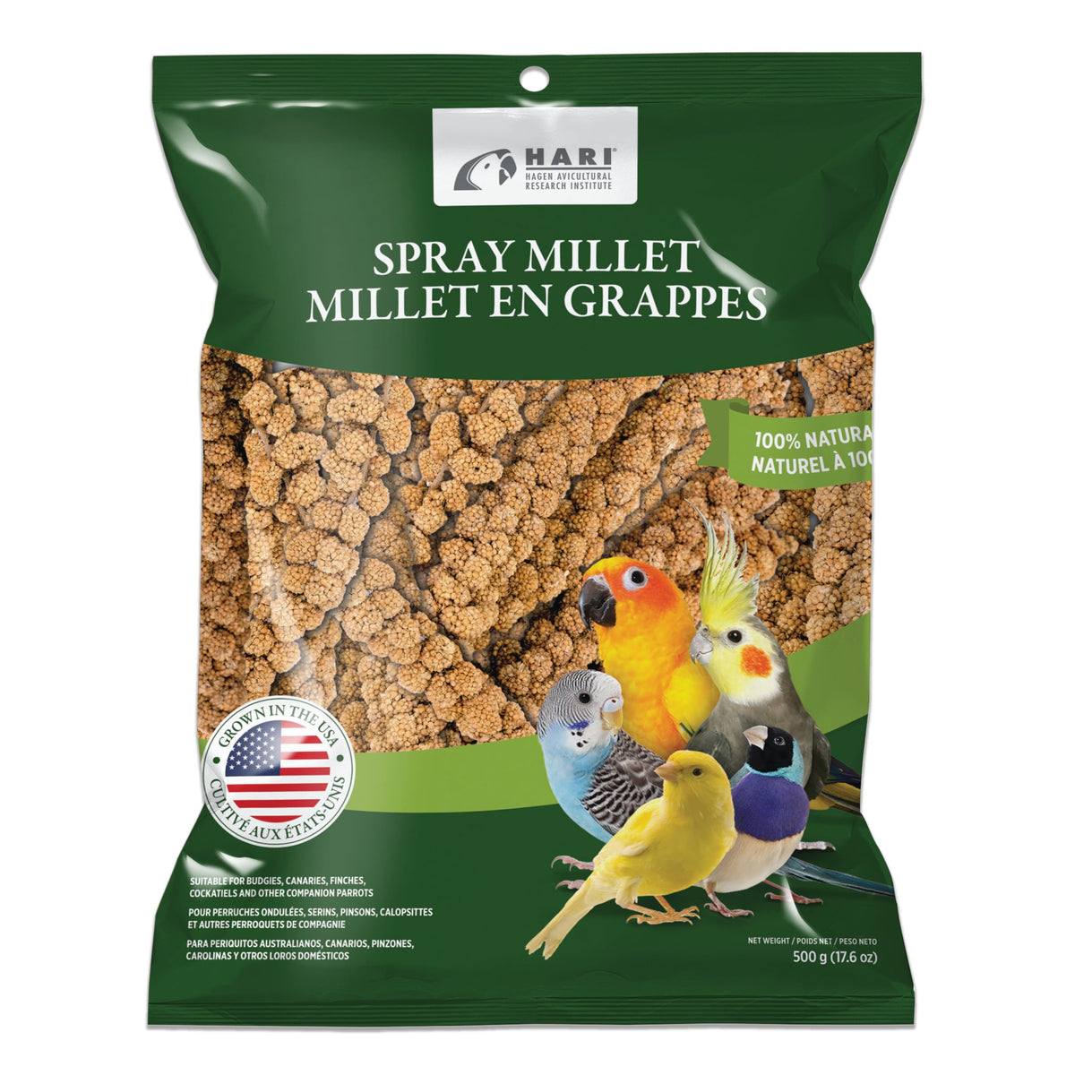 Living World - Millet Spray for Birds, 17.6 Oz - Premium Treat for Budgies, Canaries, Finches, Cockatiels and Other Pet Birds