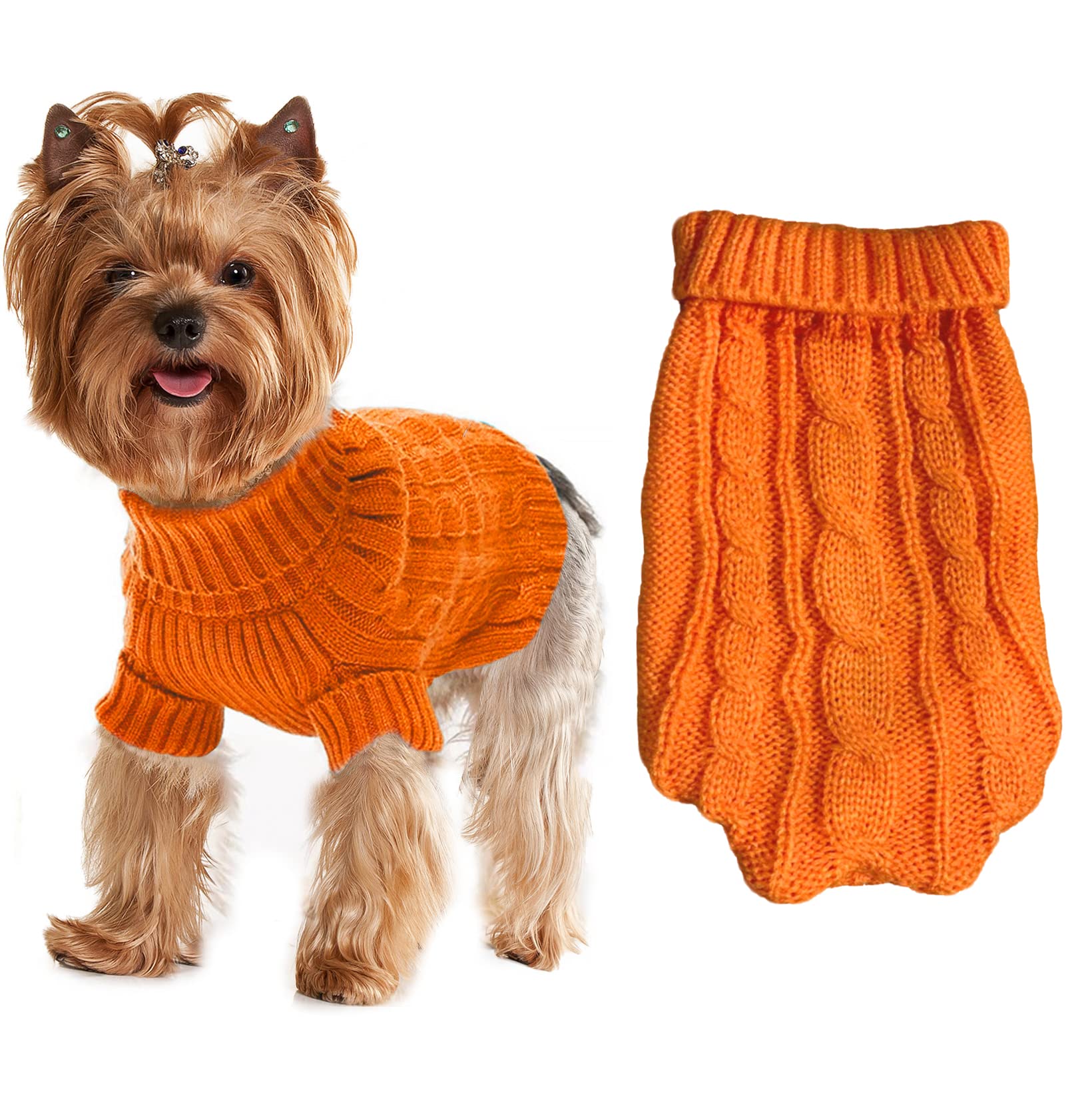 Dog Sweaters for Small Dogs Girl Boy, XS Yorkie Sweaters XXS Puppy Doggie Sweater Winter Warm Dog Turtleneck Knitwear Pullover f