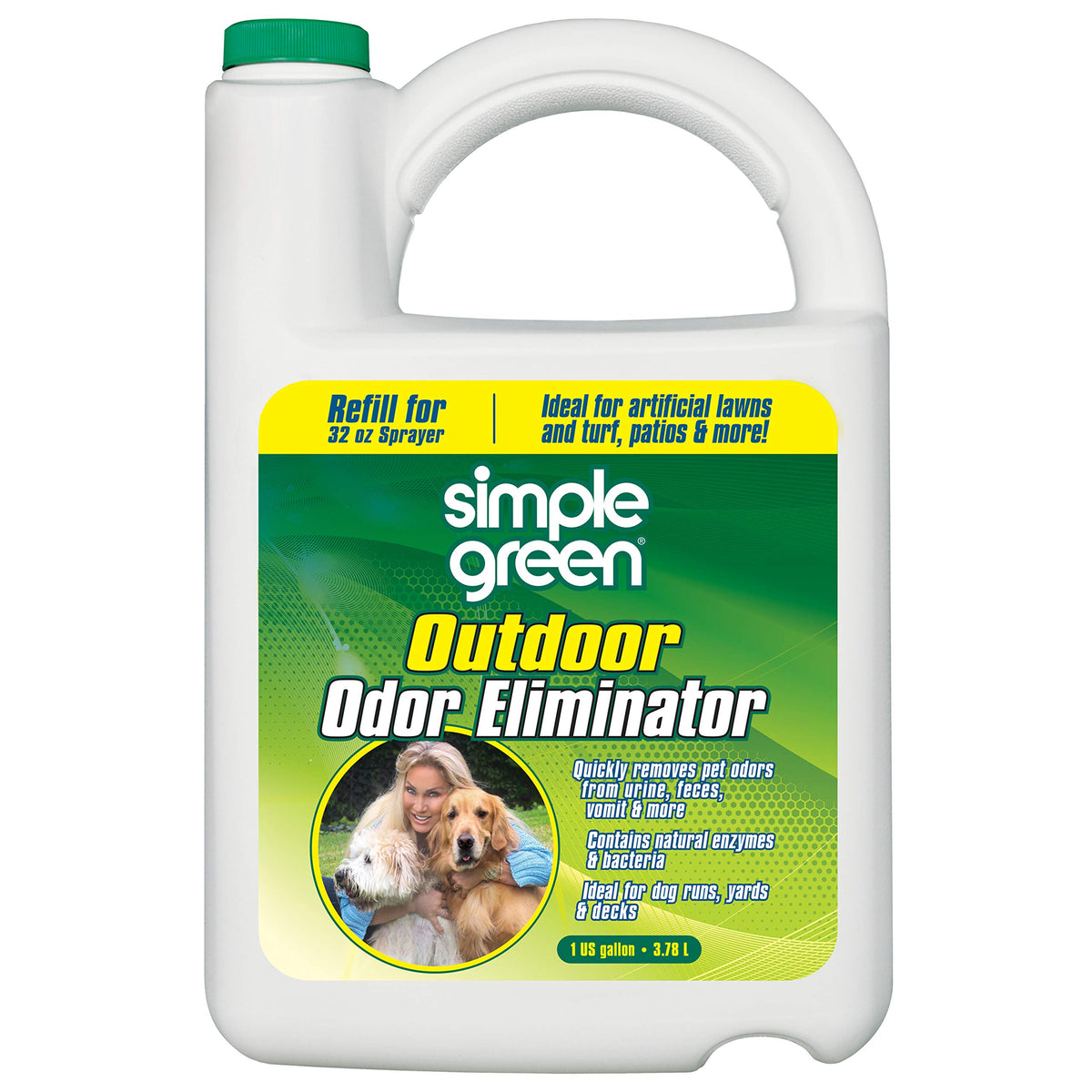 Simple Green Outdoor Odor Eliminator For Pets, Dogs, 1 Gallon Refill - Ideal For Artificial Lawns & Patio, Milky White