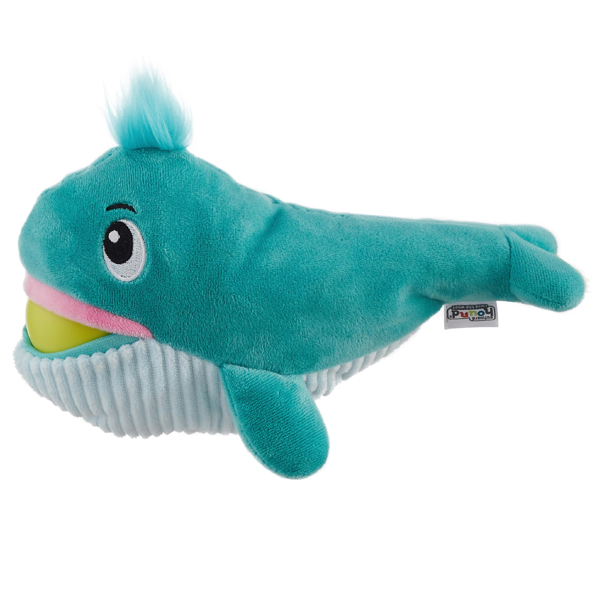 Outward Hound By Nina Ottosson Big Mouthz Interactive Plush Dog Puzzle With Treat Ball, Whale, Blue