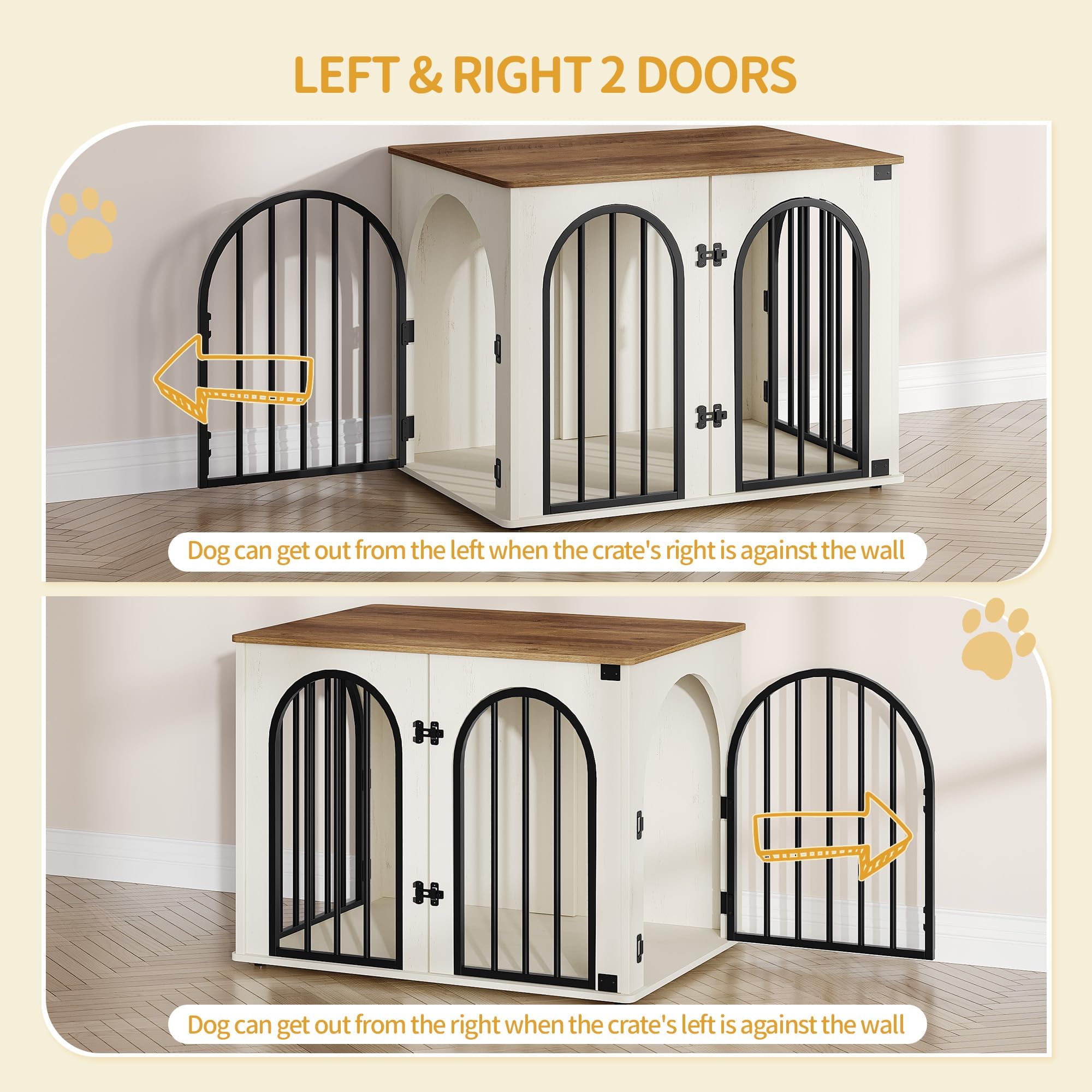 Hzuaneri 26.8 Wooden Dog Crate Furniture, Indoor Dog Kennel Dogs Cage for Small Dogs, Heavy Duty Dog Crates Decorative Pet Hou