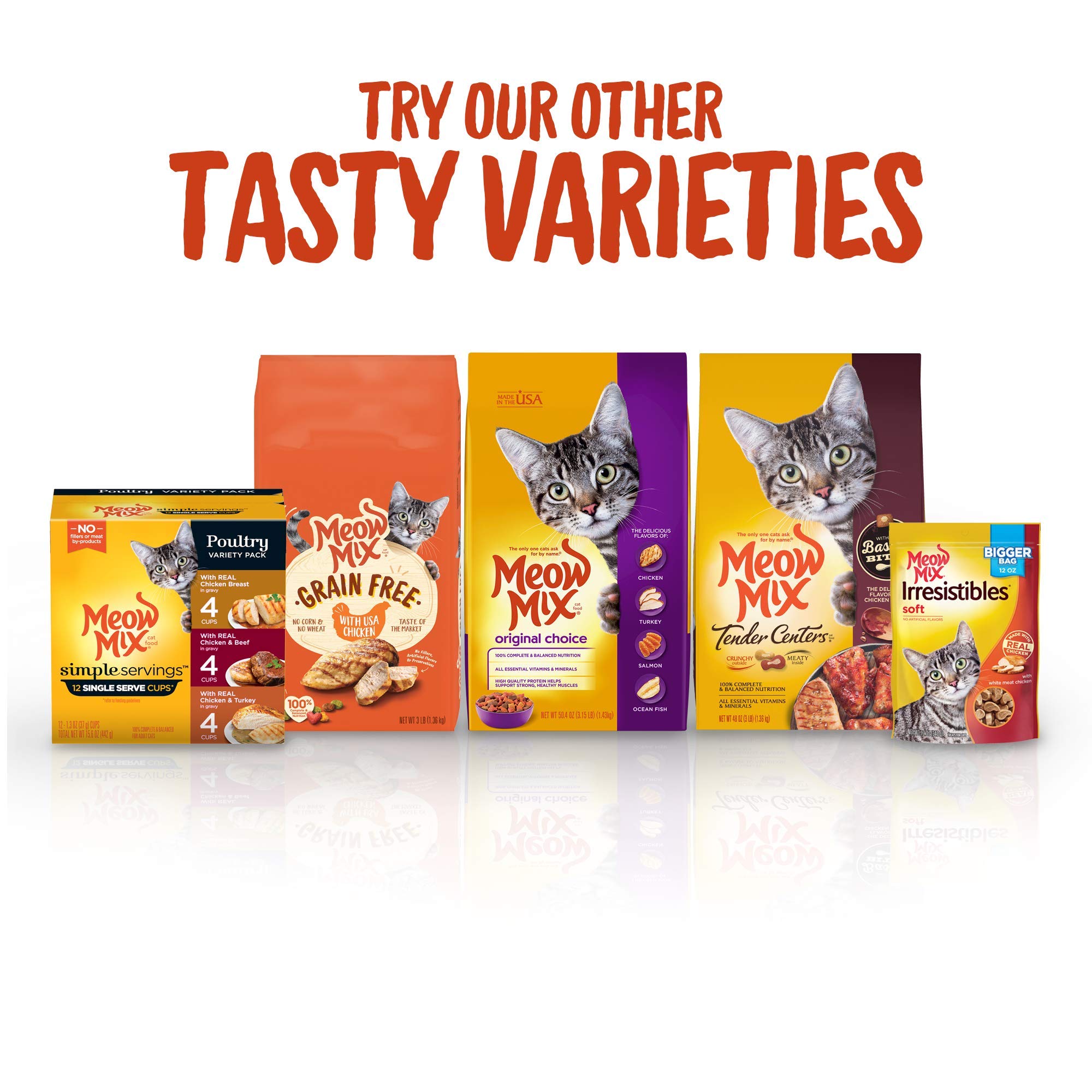 Meow Mix Tender Centers Basted Bites Dry Cat Food, Chicken & Tuna Flavor, 3 Pound (Pack of 4), Crunchy Outside Meaty Inside
