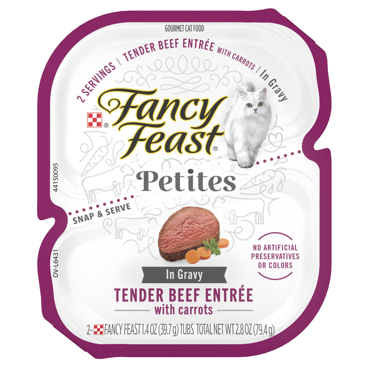 Purina Fancy Feast Gourmet Gravy Wet Cat Food, Petites Tender Beef With Carrots Entree - 2.8 Ounce (Pack Of 12)