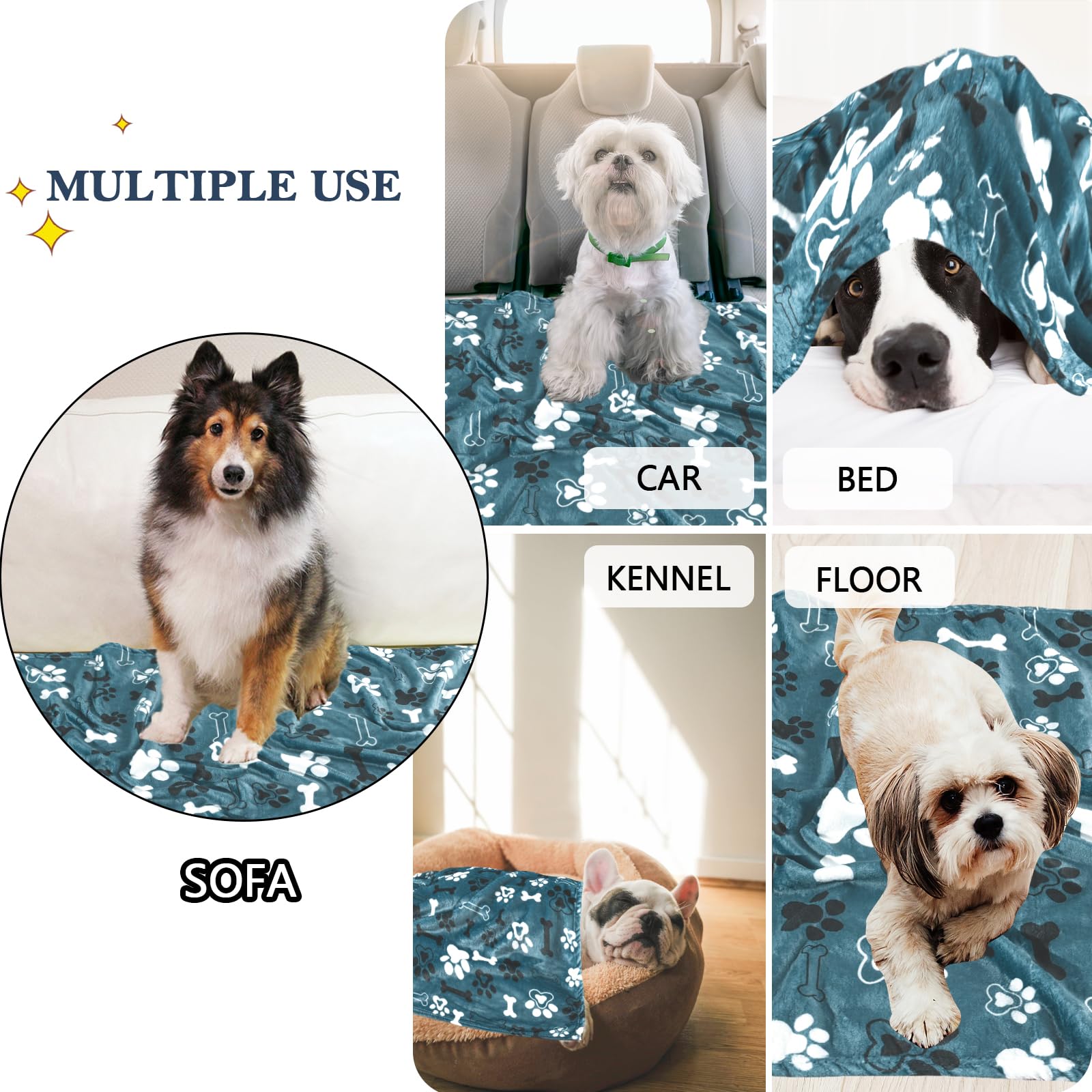 Ahoocustom Dog Blanket,Super Soft Fluffy Premium Fleece Pet Puppy Blanket For Large Medium Dog Cat Mat Cover For Bed Couch,Rever