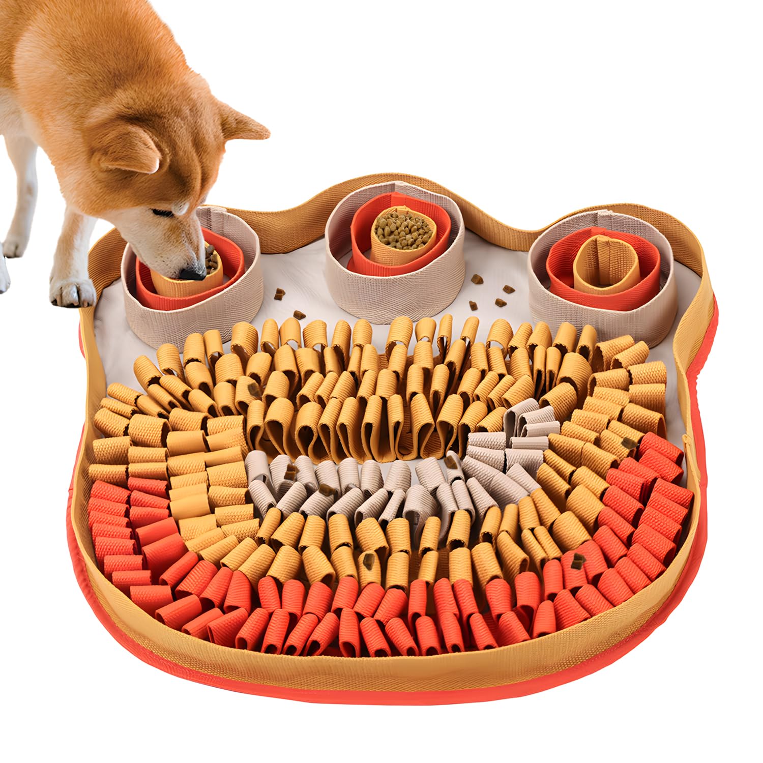 Yellow Snuffle Mat For Pet Feeding - Interactive Puzzle Toy For Training And Stress Relief - Encourages Natural Foraging Skills 