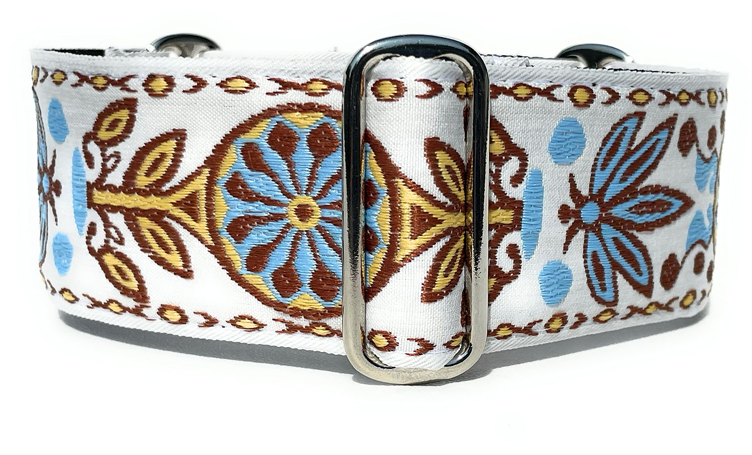 Sgang Martingale Dog Collar For Greyhound Saluki Whippet And Other Breeds With Similar Neck 2 Inch Wide (Xl 17-22) Inch, White