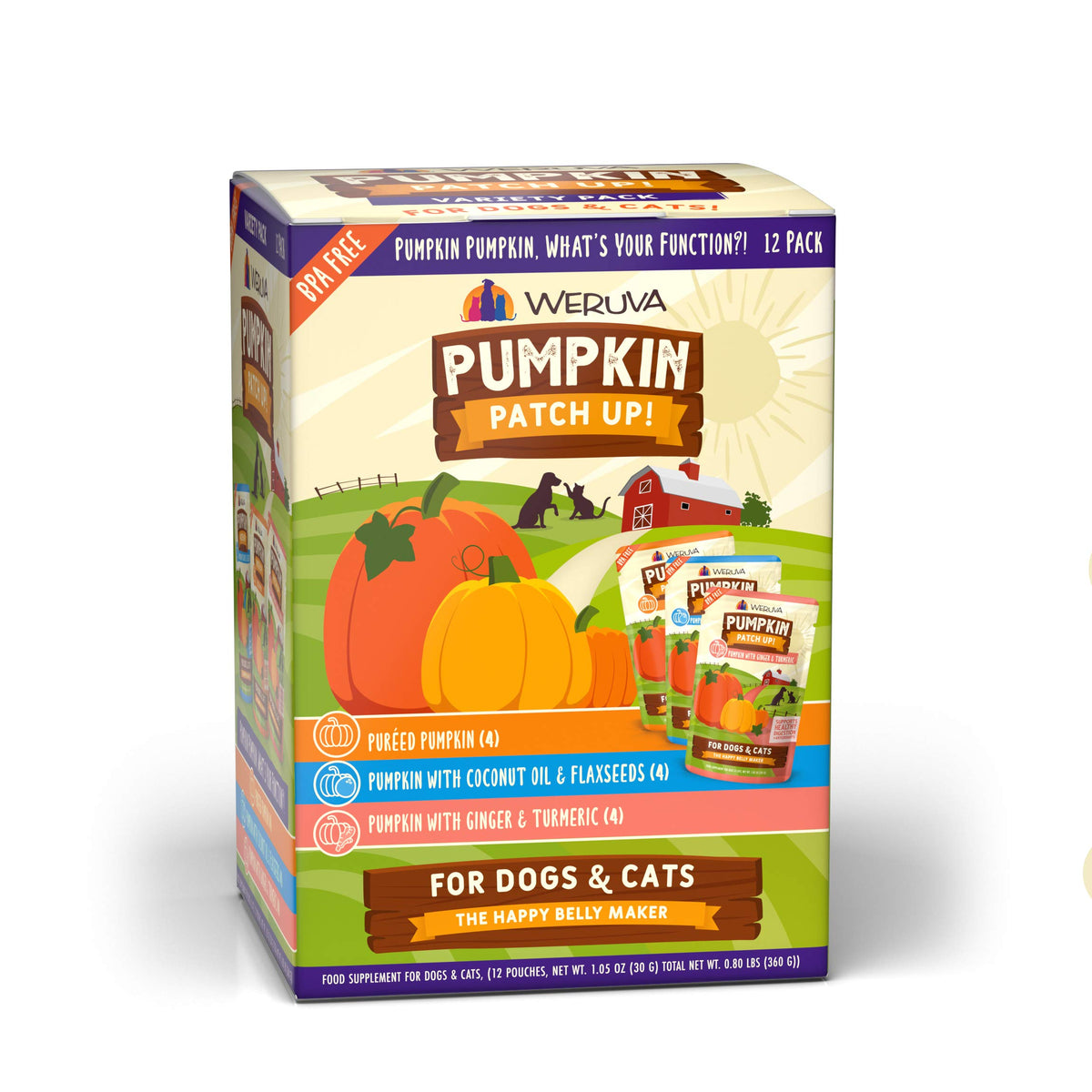 Weruva Pumpkin Patch Up!, Pumpkin Pumpkin, What'S Your Function? Variety Pack For Dogs & Cats, 1.05Oz Pouch (Pack Of 12)