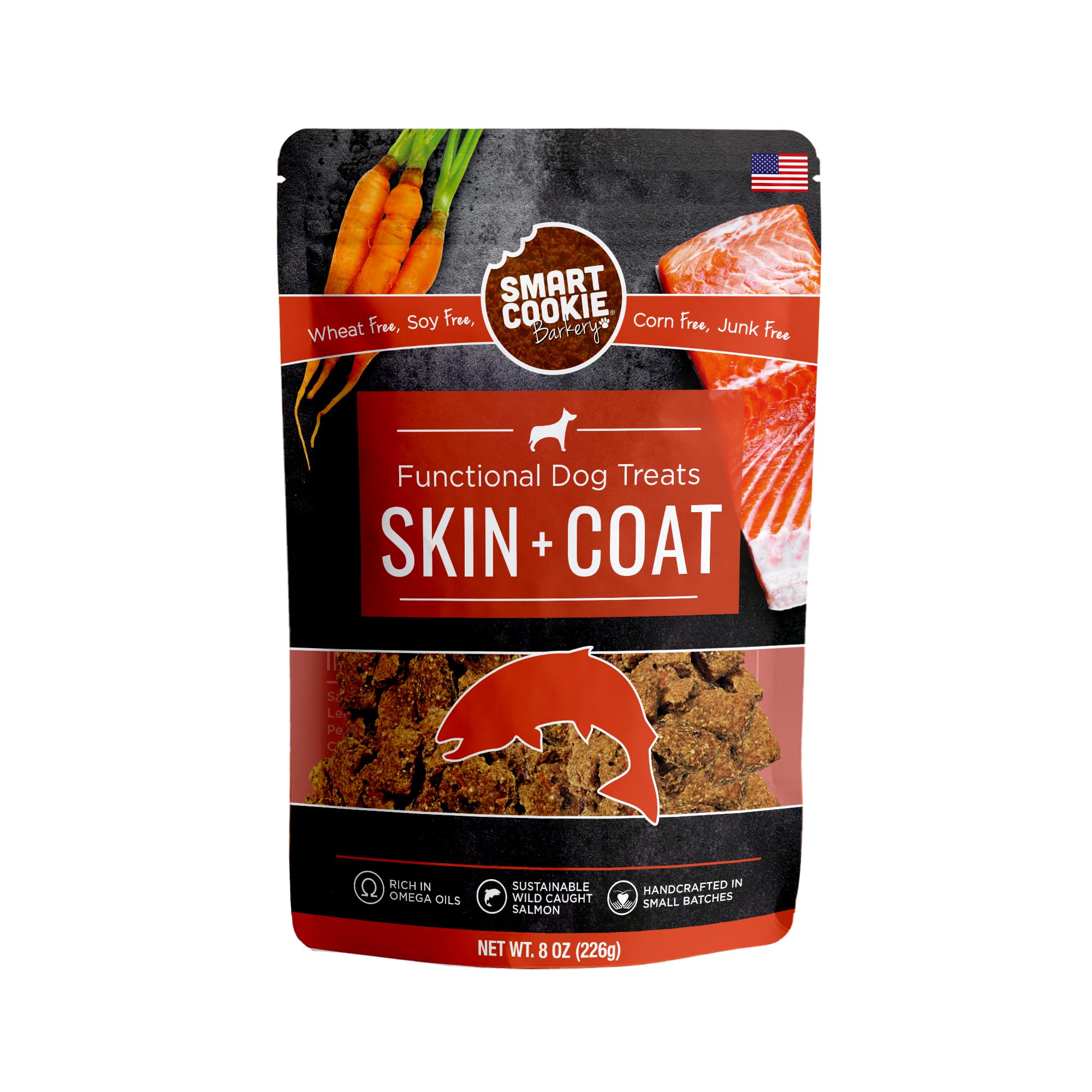 Smart Cookie All Natural Dog Treats - Healthy Skin & Coat Salmon Dog Treats - Ideal for Sensitive Stomachs or Itchy, Allergic, D