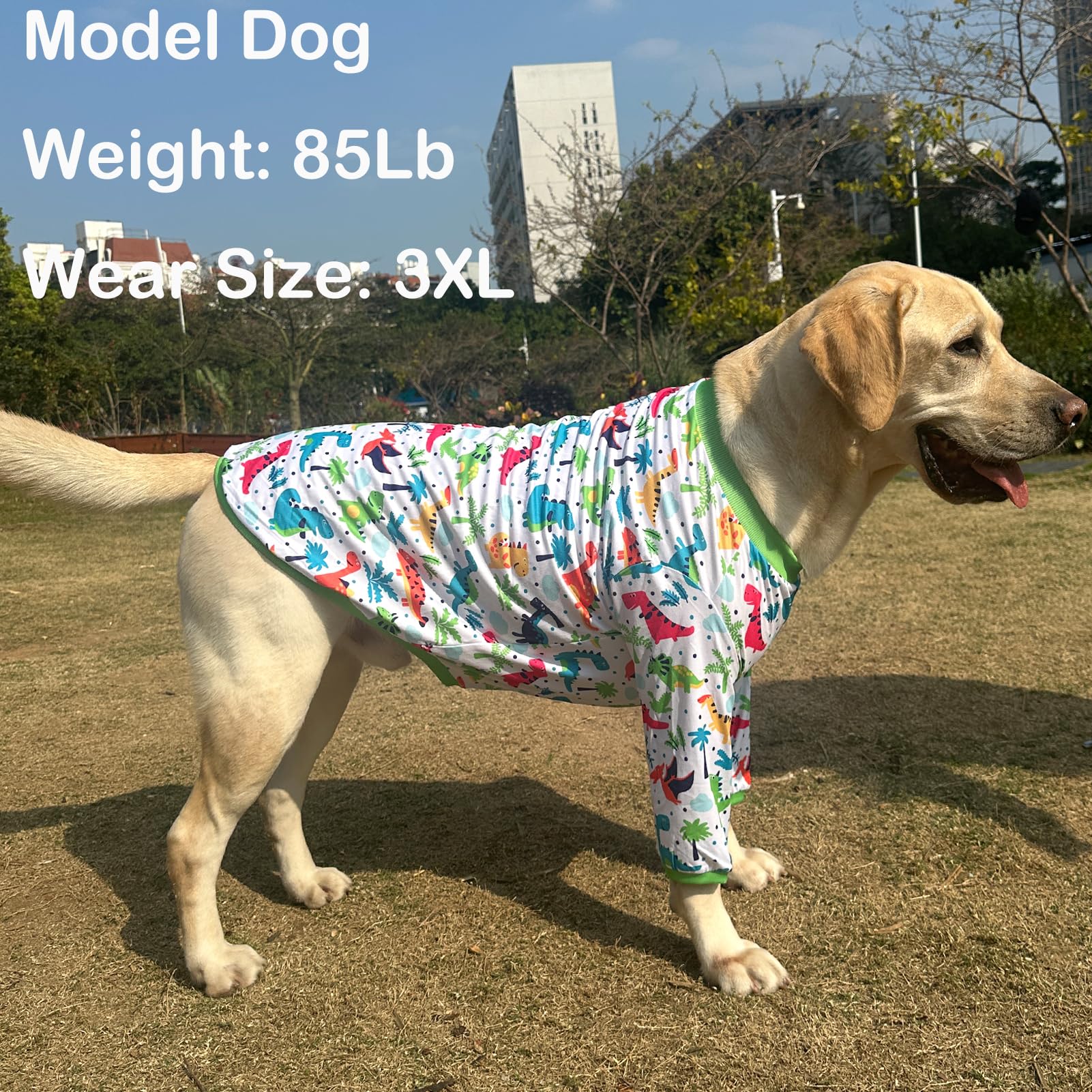 Dogs T Shirt Colorful Dinosaur Prints Dogs Green Shirt Soft Stretchy Summer Clothes for Large Dog Boys Girls Shirt 2X Large Gree