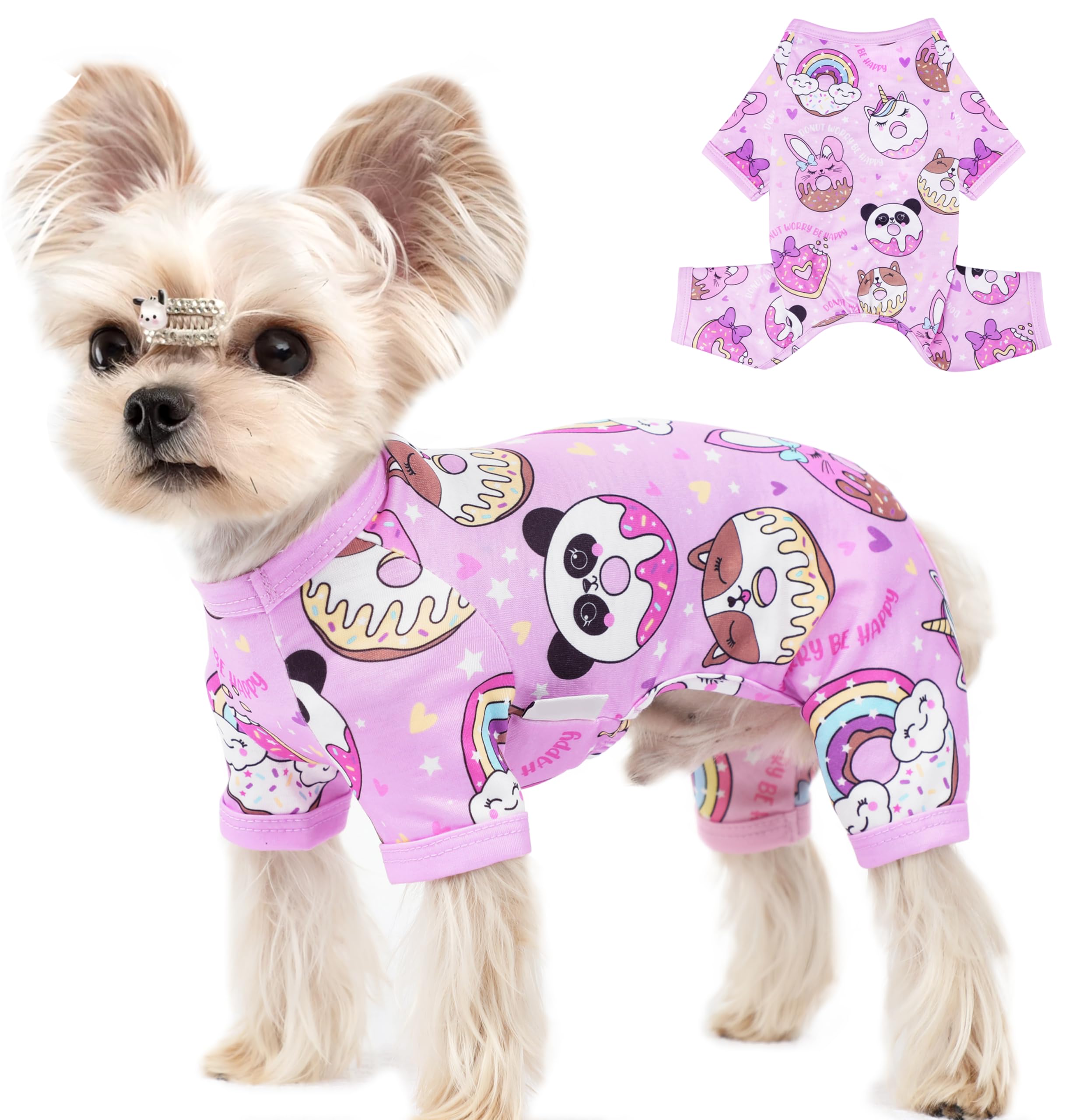 Dog Pjs Xs~Xxl Small Medium Dog Clothes Cute Puppy Pajamas Doggie Onesie For Summer Bright Patterns Pet Clothes Cat Onesie 4-Leg