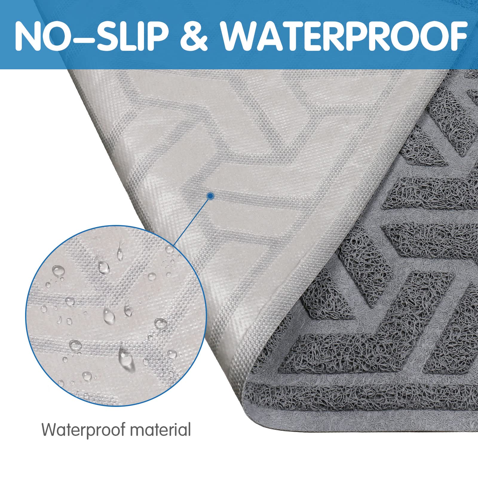 Upsky Litter Trapping Mat Soft On Kitty Paws, Durable Large Litter Box Mat 35' X 24' Scatter Control, Waterproof And Extra Large Box Carpet.