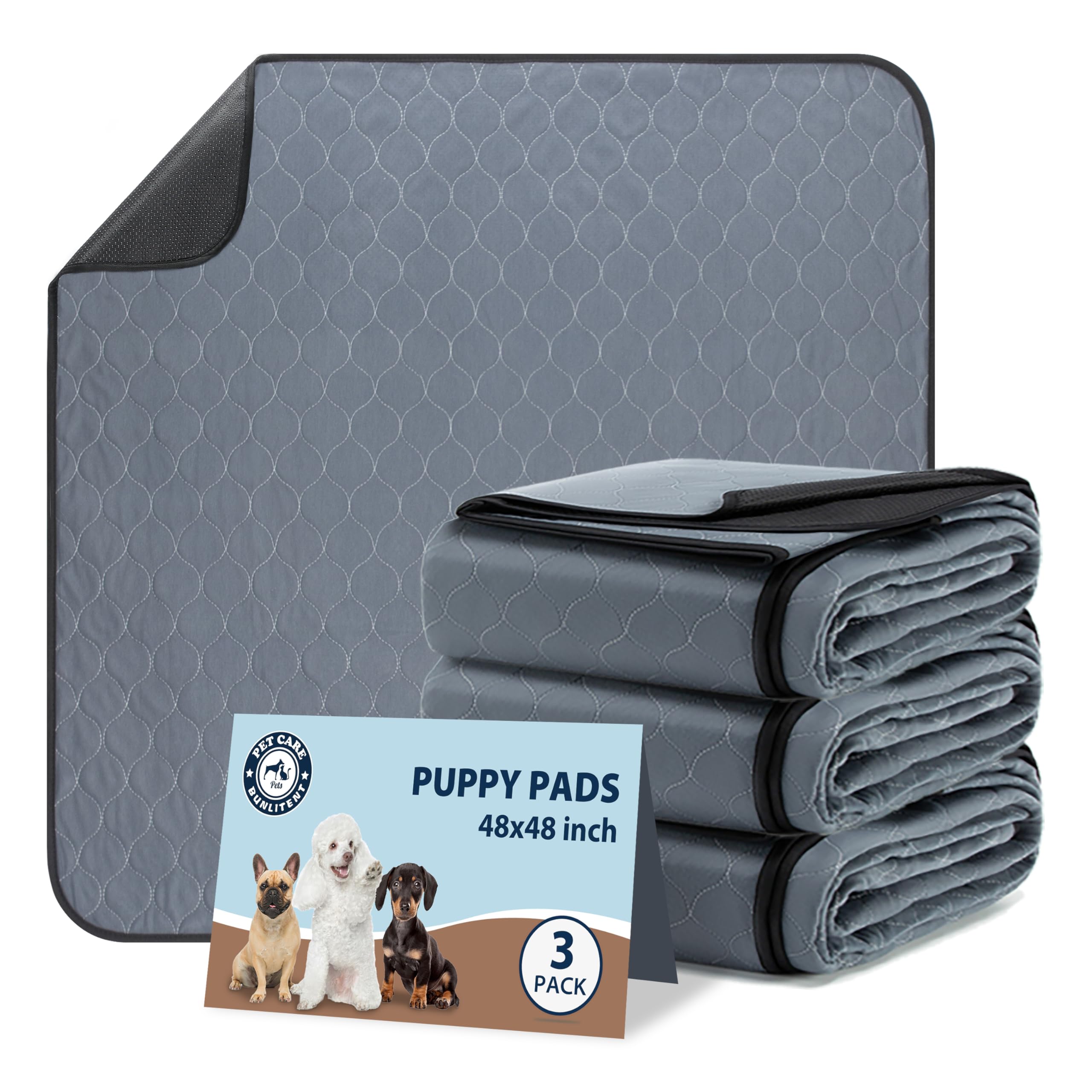 Washable Pee Pads For Dogs, 48X48 Reusable Puppy Pads With Fast Absorbent, Waterproof Reusable Pee Pads For Whelping, Traing, In