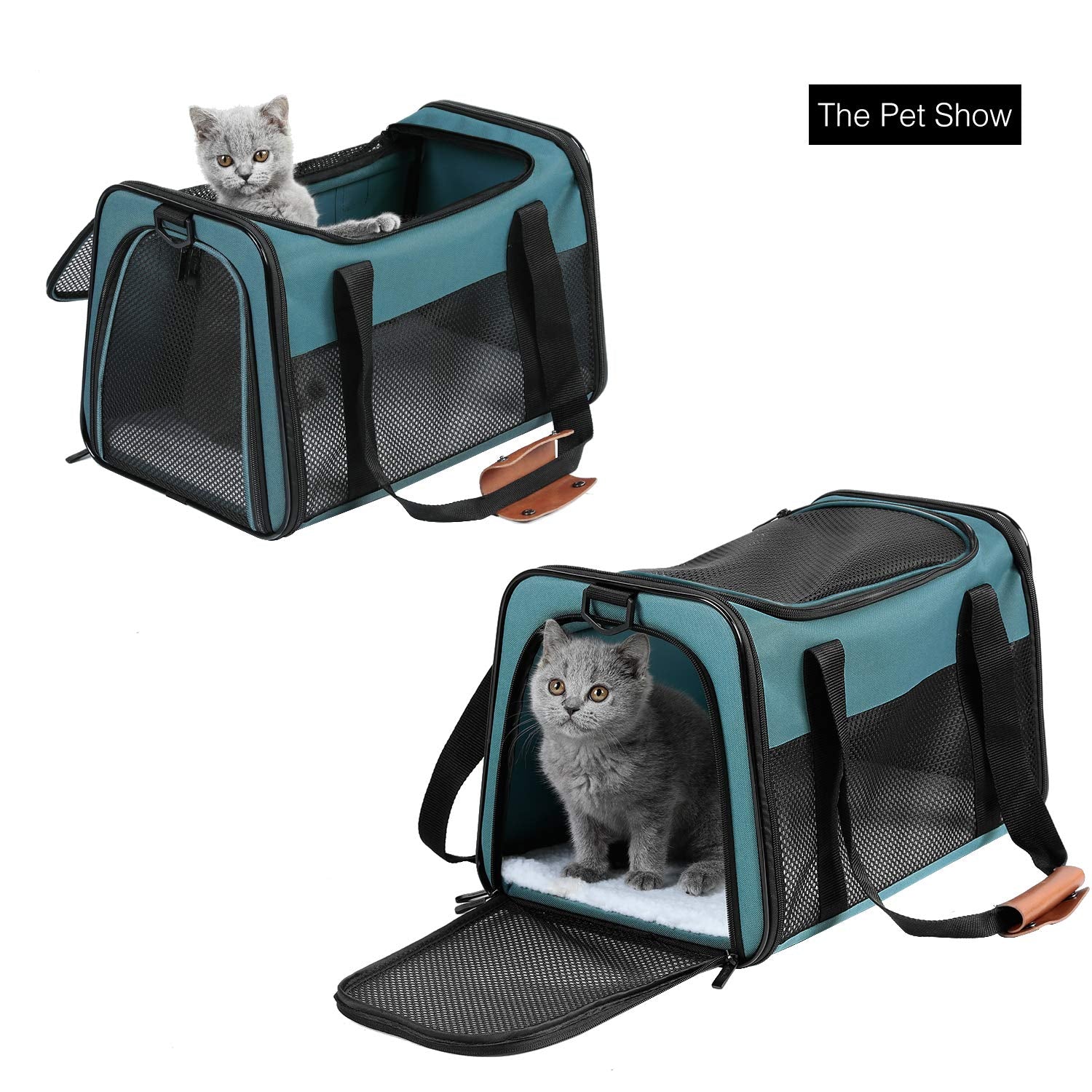 Cat Carrier - Portable Foldable Dog Pet Carrier, Soft-Sided Pet Bag up to 28 Lbs, Airline Approved Travel Puppy Carrier