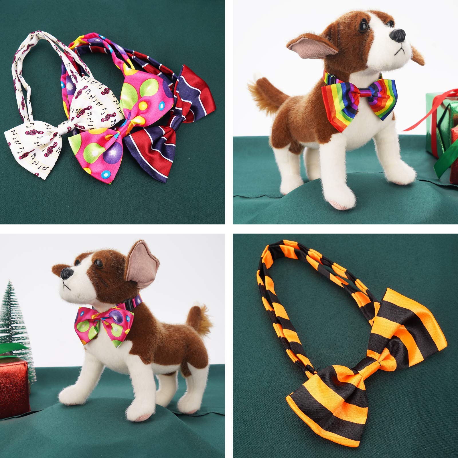 Dog Grooming Collar Bows, Segarty 40 Packs Bulk Pet Bow Ties With Adjustable Dog Bowtie Collar For Small Medium Dogs