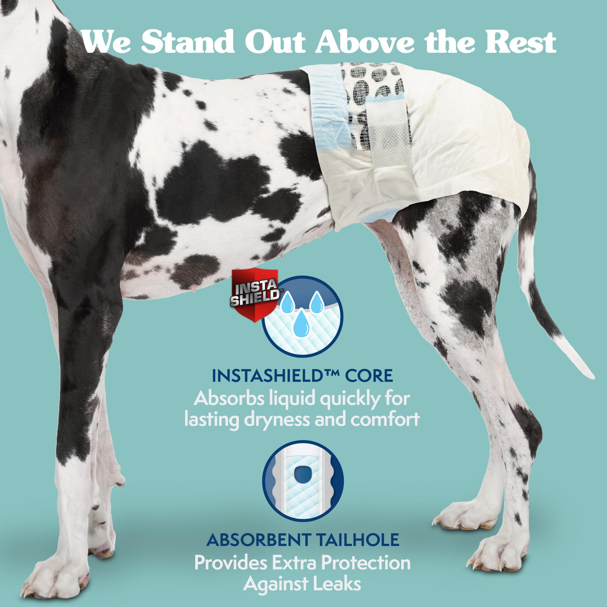 Simple Solution True Fit Disposable Dog Diapers For Female Dogs - Super Absorbent With Wetness Indicator - Xxl (Waist 22-37In) -