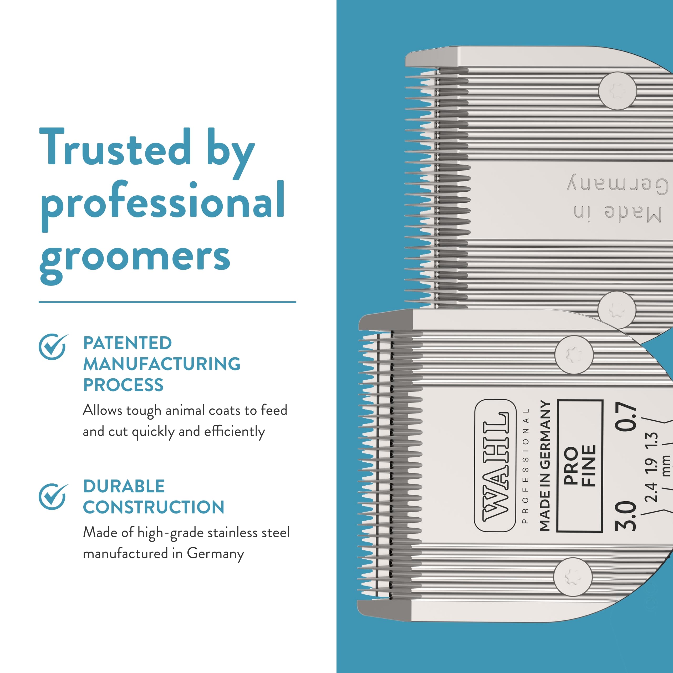 Wahl Professional Animal 5-In-1 Adjustable Blade Arco, Bravura, Chromado, Creativa, Figura, And Motion Pet, Dog, And Horse Clippers - Fine (2179-301)