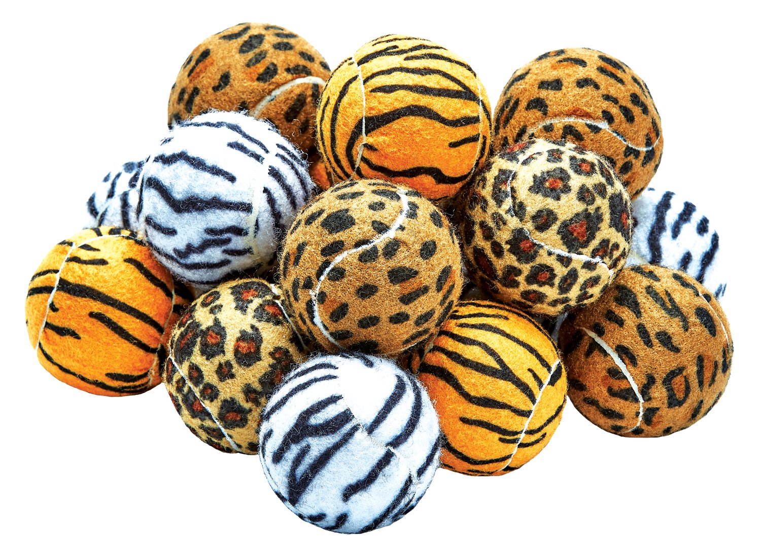 Unique Sports Dog Fetch Balls Animal Prints 18 Pack