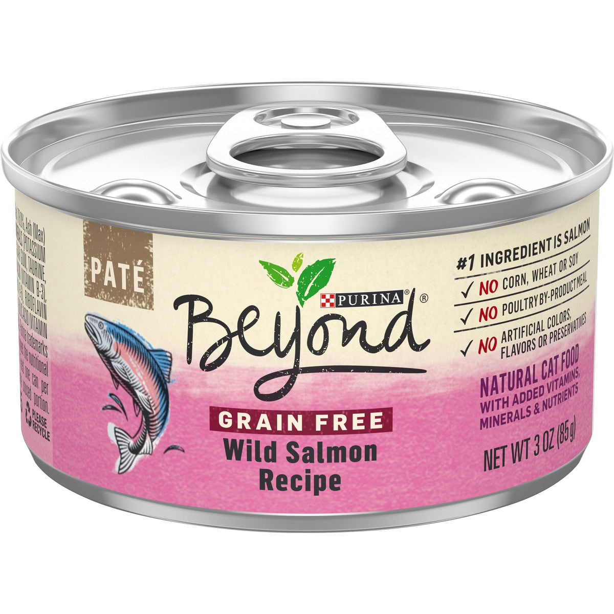 Purina Beyond Grain Free, Natural Pate Wet Cat Food, Grain Free Wild Salmon Recipe - (12) 3 Oz. Cans