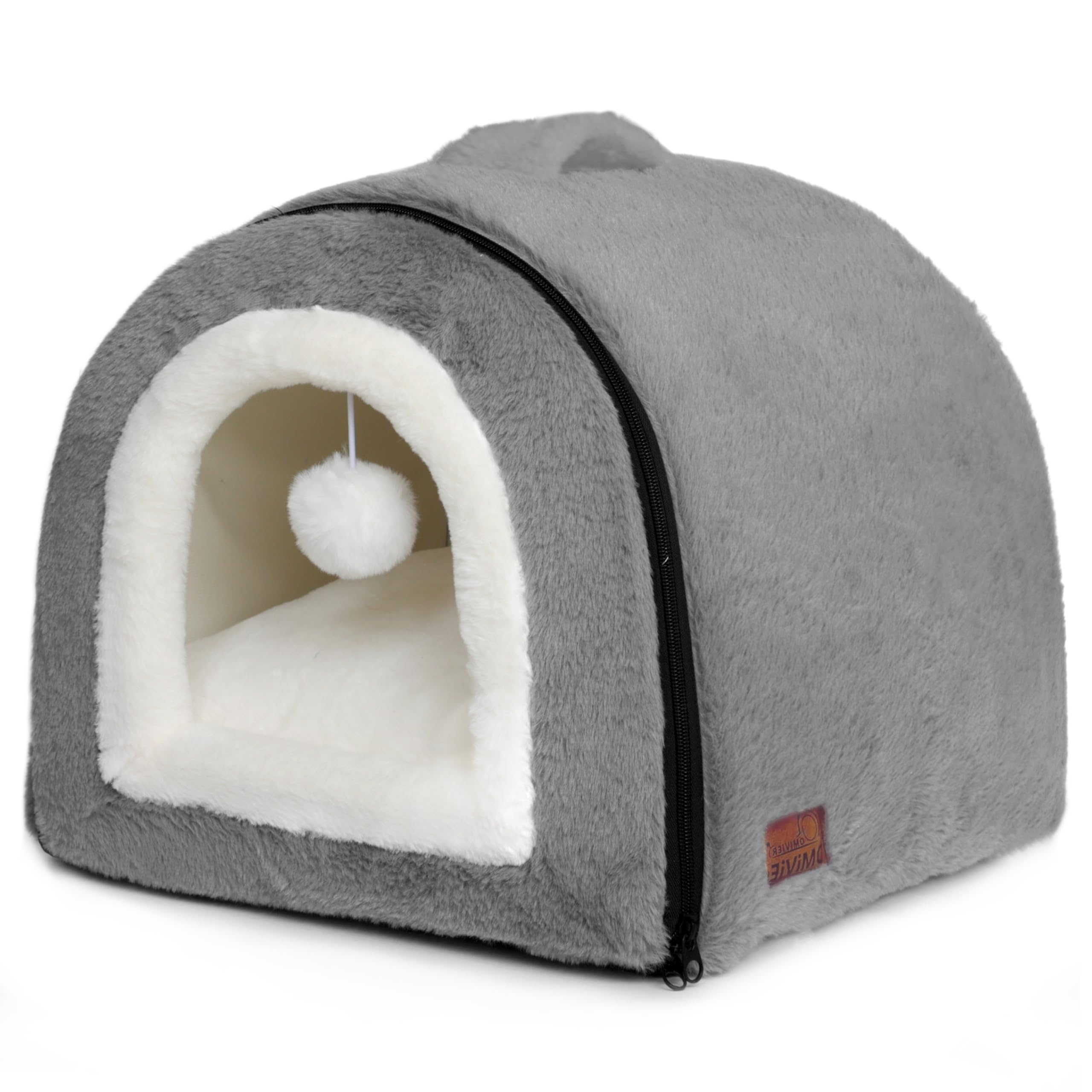 OMIVIER Cat Bed for Indoor Cats,Foldable cat cave,Anti-Slip & Water-Resistant Bottom,cat Houses for Indoor Cats or Small Dogs, K