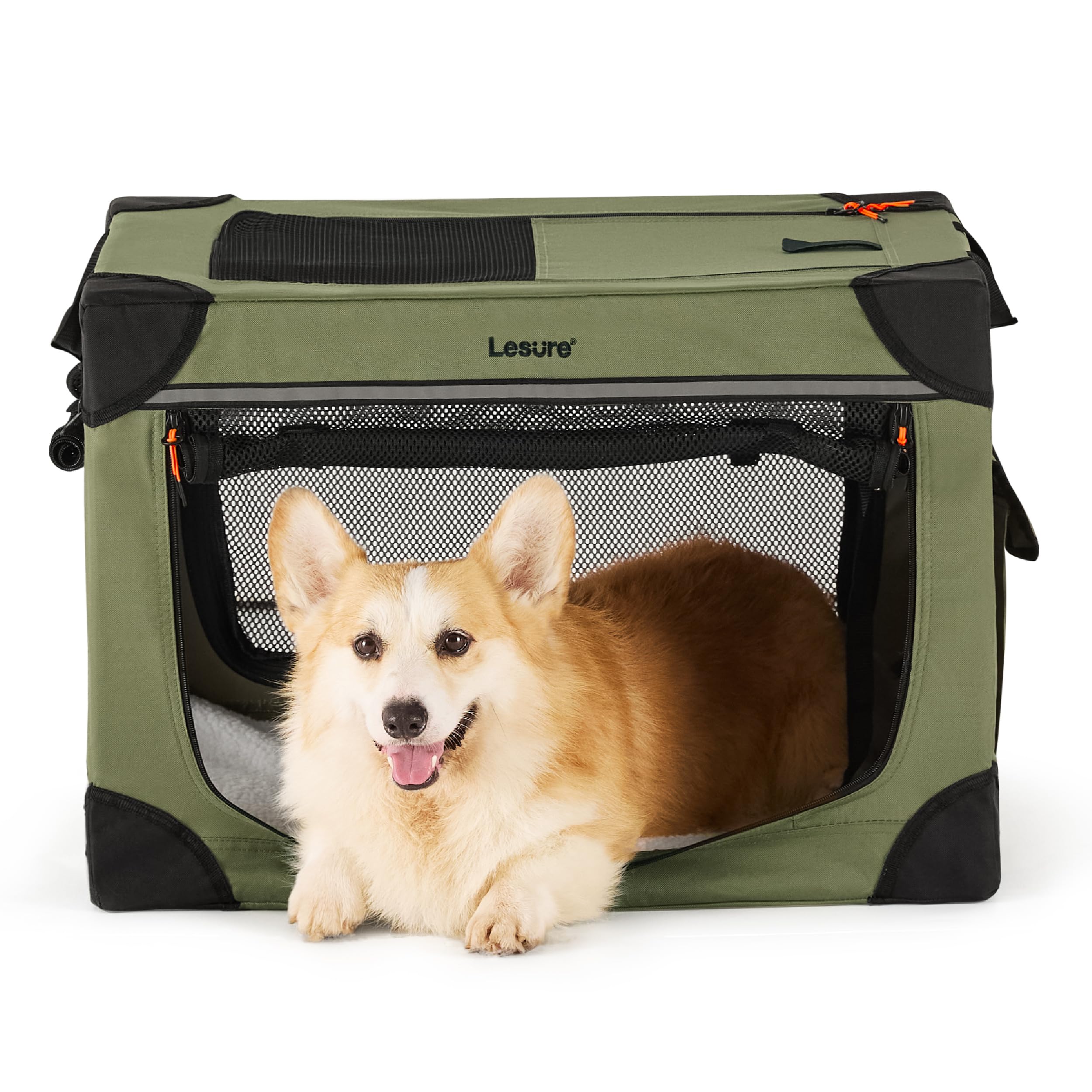 Lesure Soft Collapsible Dog Crate - 26 Inch Portable Travel Dog Crate For Small Dogs Indoor & Outdoor, 4-Door Foldable Pet Kenne