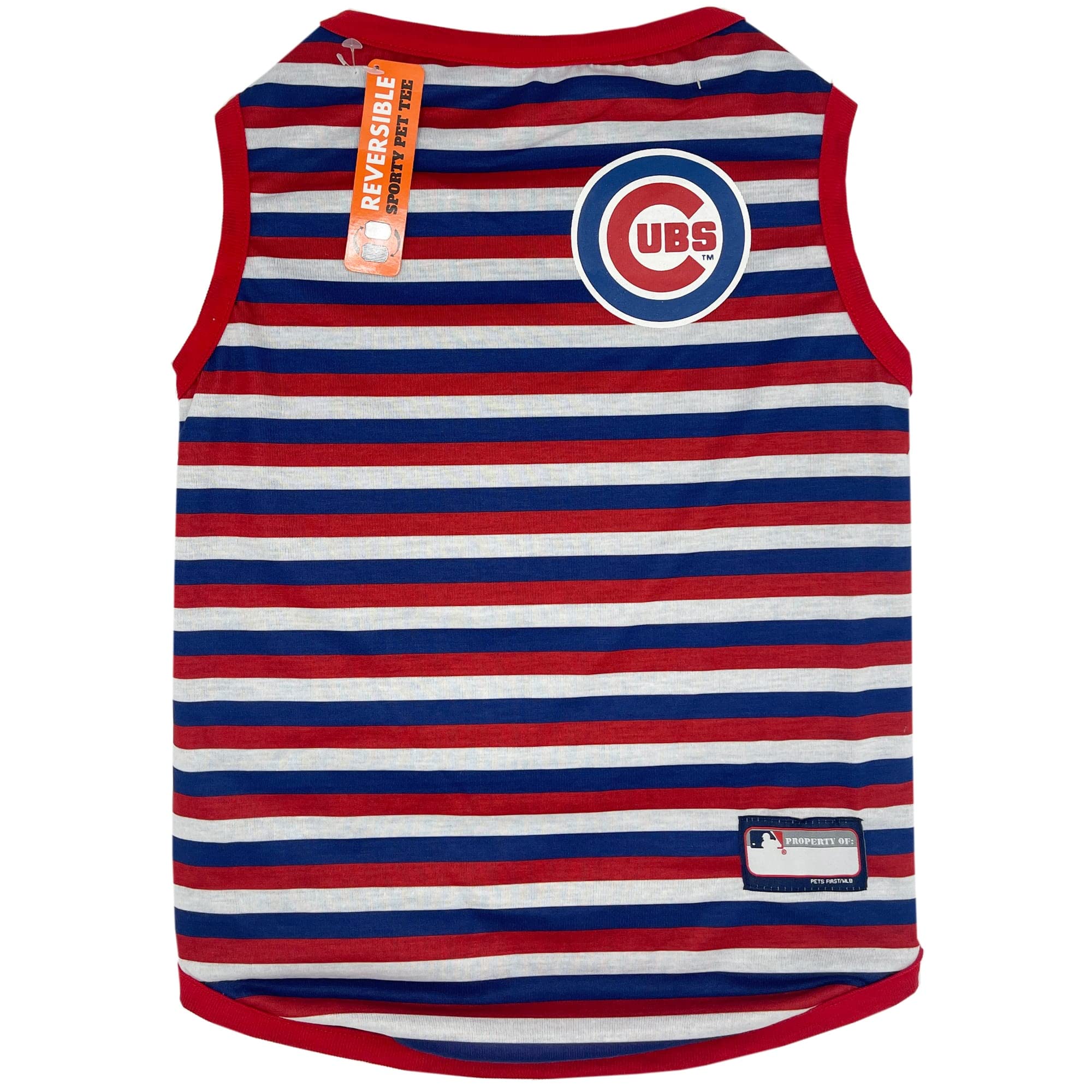 Pets First Mlb Chicago Cubs Reversible T-Shirt,X-Small For Dogs & Cats. A Pet Shirt With The Team Logo That Comes With 2 Designs