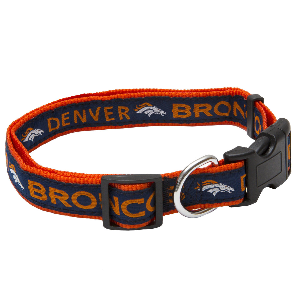 Nfl Denver Broncos Classic Leather Football Collar, Toy