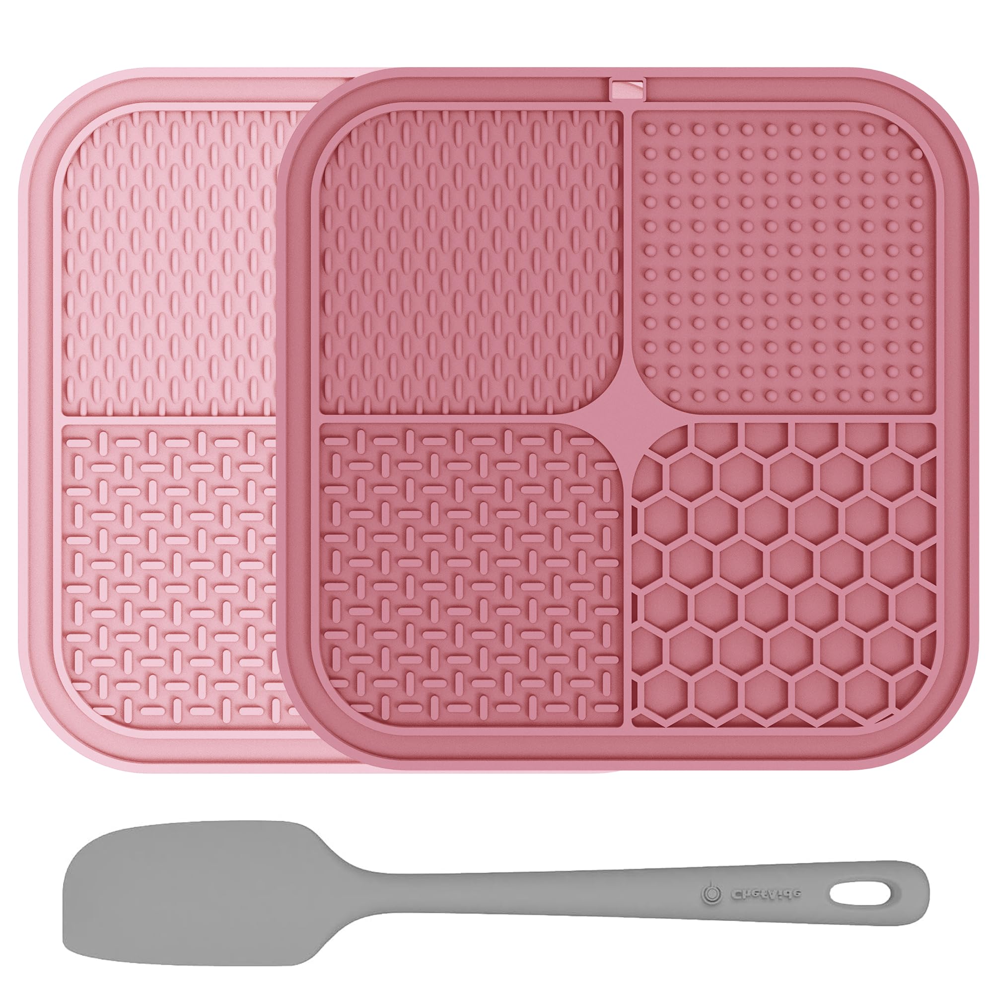 Chefaide 2 Pack Lick Mat For Dogs,Cats,Upgraded 8.5  8.5 Inches Licking Mats With Suction Cups,Slow Feeder Licking Pad For Anxie