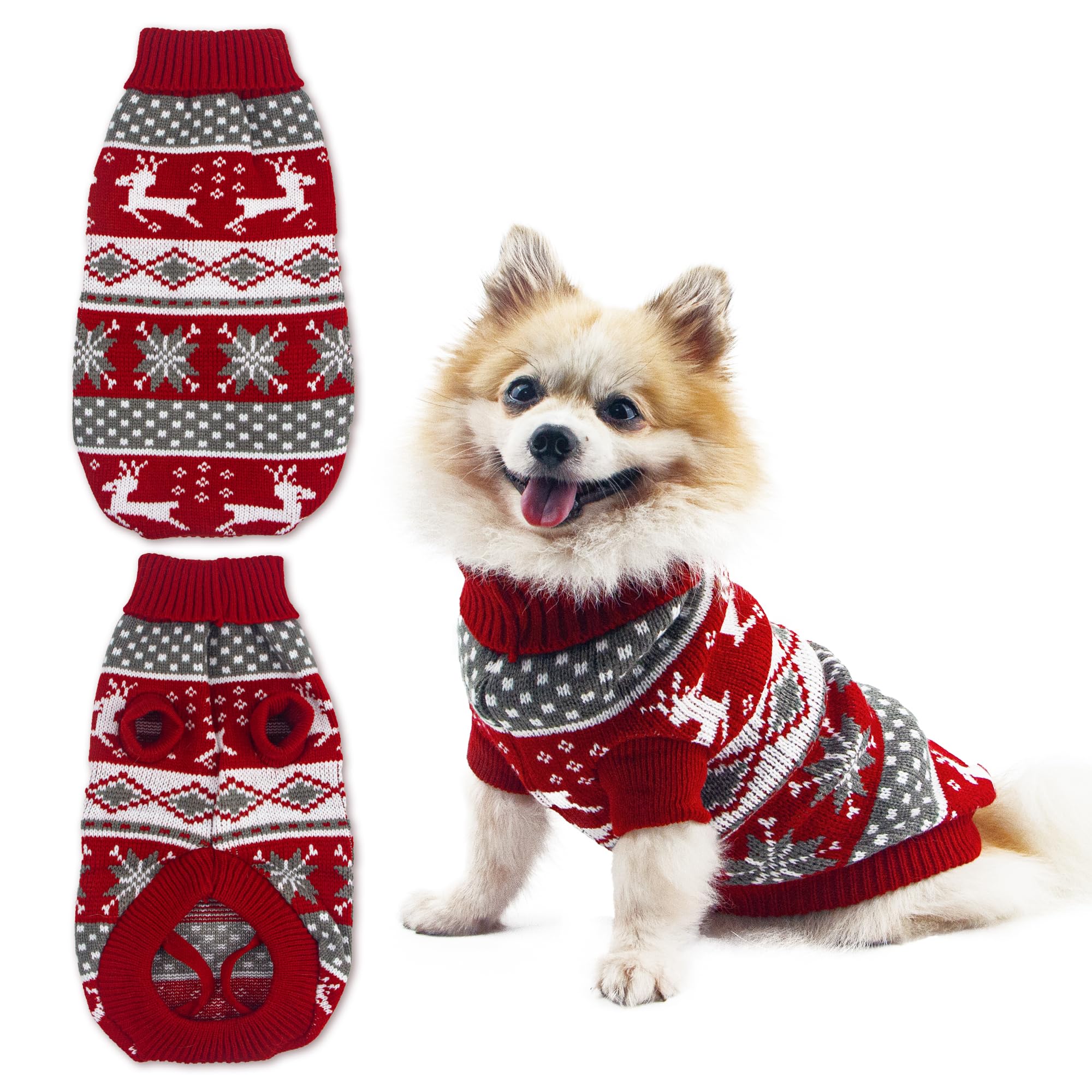 Christmas Dog Sweater Puppy Sweater For Holiday Christmas Sweater With Moose Pattern For Dogs And Cats Xxl