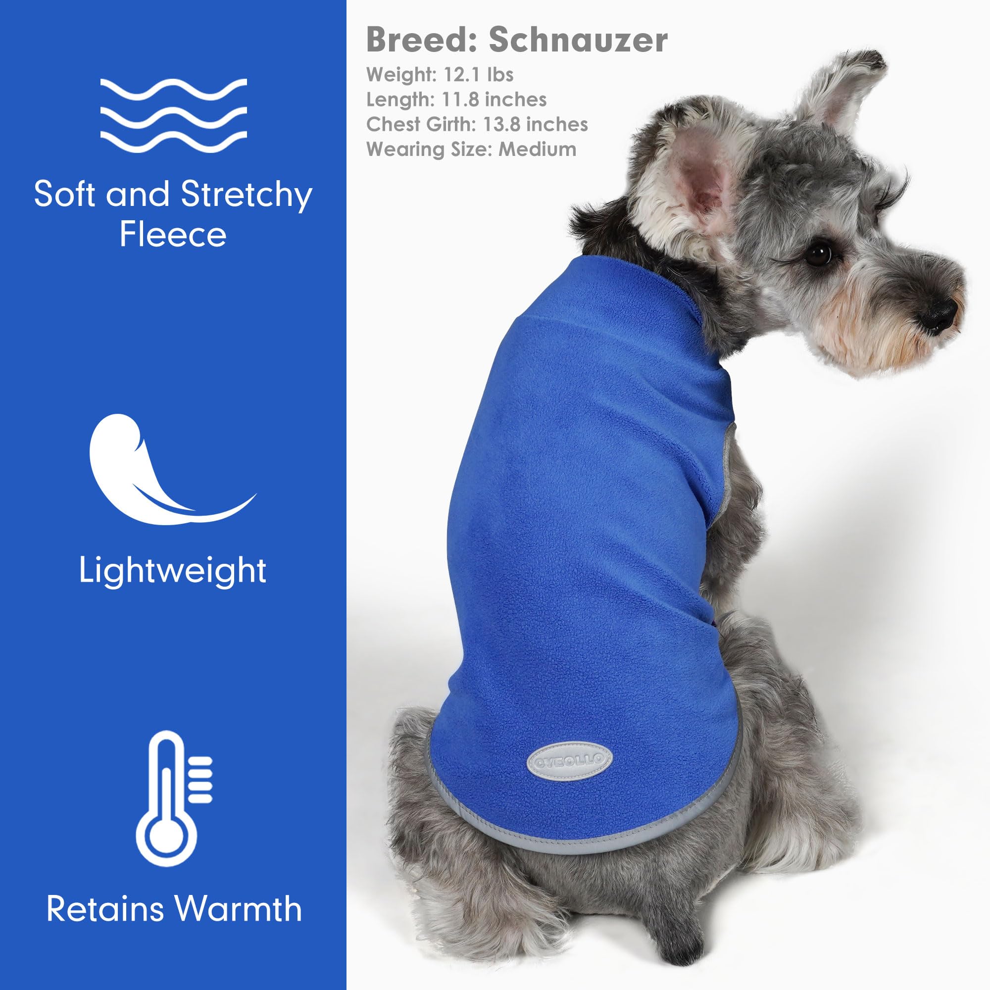 Cyeollo 2 Pack Fleece Dog Sweater Pullover Dog Sweatshirt Reflective Lightweight Sweaters Warm Clothes For Medium Dogs Boy Girl