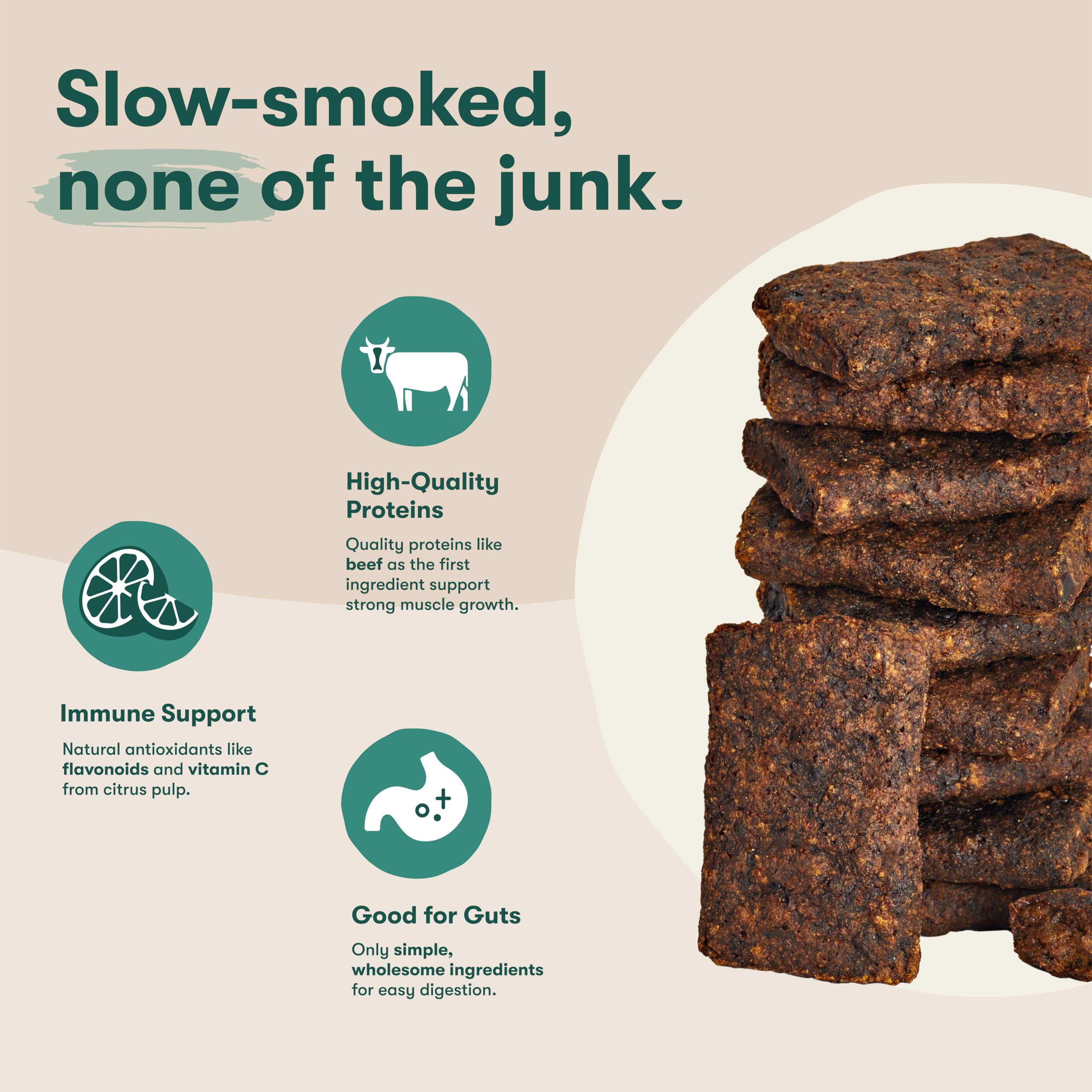 Jinx Tenders Beef Jerky Dog Treats, All Natural Ingredients, Soft and Chewy, Low-Calorie, Slow-Smoked Beef & Liver, No Fillers,