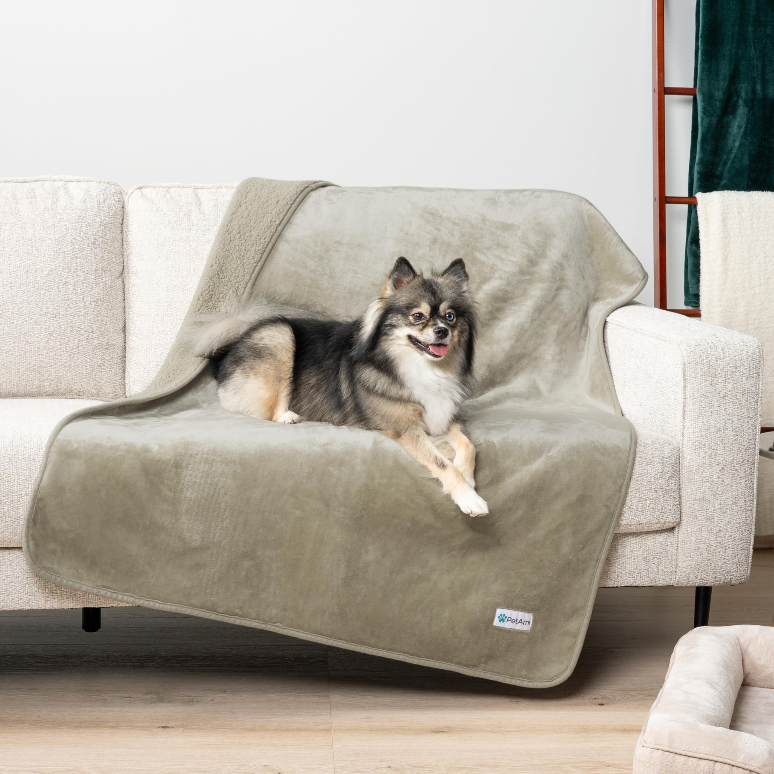 PetAmi Waterproof Dog Blanket for Medium Large Dogs, Pee Proof Pet Blanket for Couch Bed, Reversible Water Proof Blanket for Pup