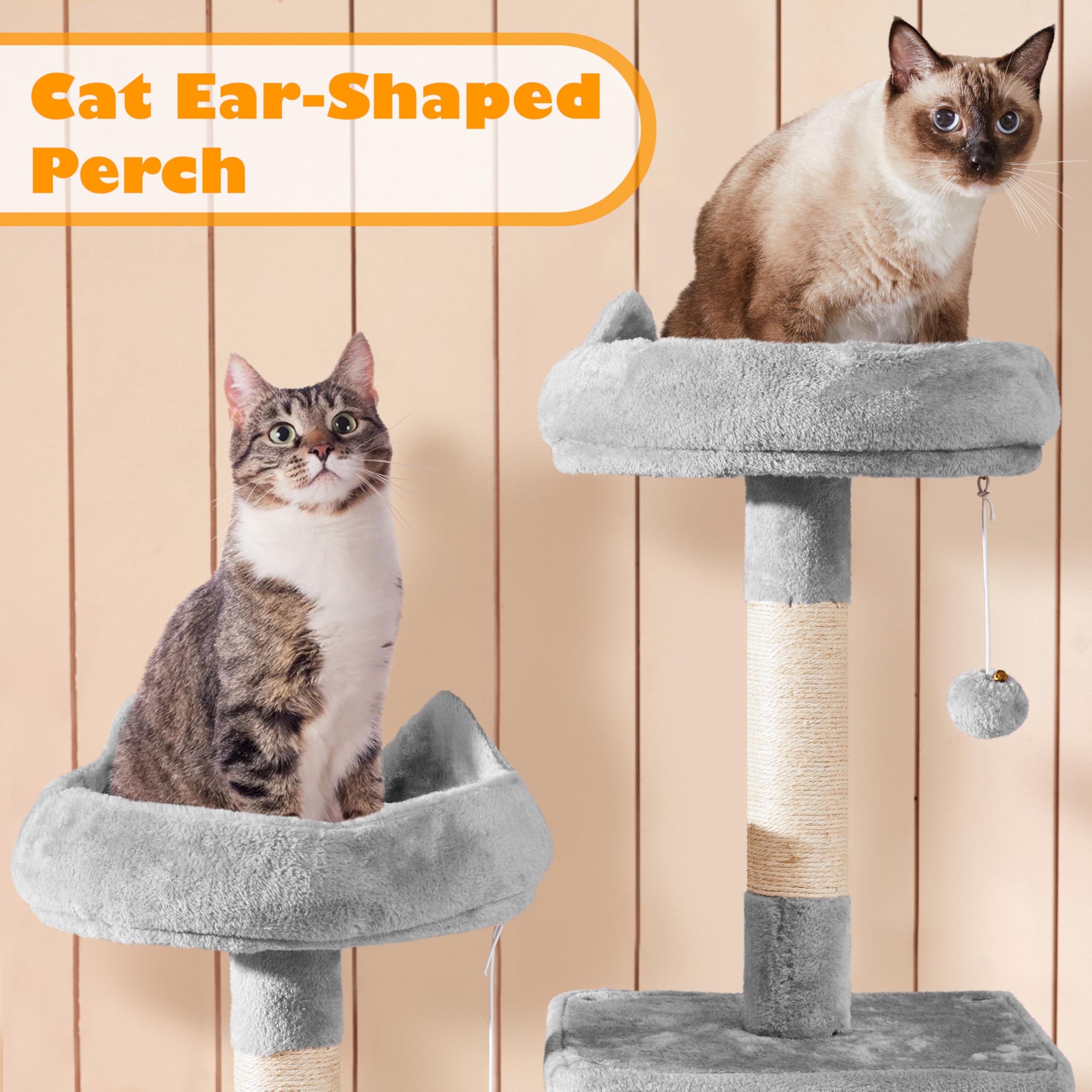 Yaheetech Cat Tree Tower, 70.5In Multi Level Cat Tree Kitten Condo With 2 Condos & 2 Plush Perches & Scratching Post & Dangling