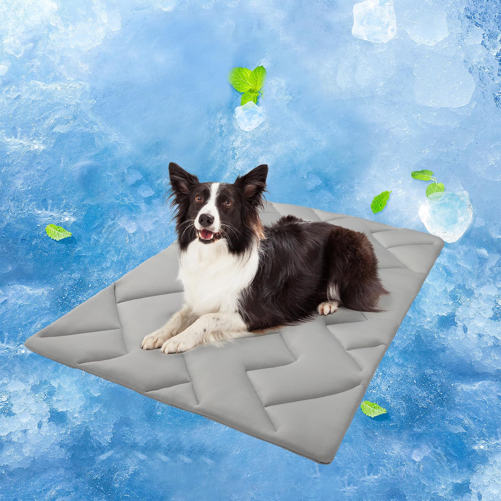 BEAUTYZOO Dog Cooling Mat for Medium Dogs, 36inchx23inch Cooling Dog Bed Washable, Foldable Cat Ice Cool Pad for Summer, Reversible Pe