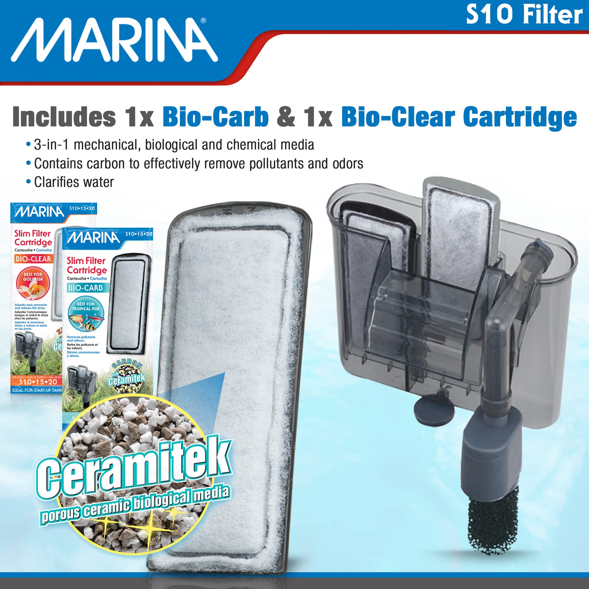 Marina S10 Power Filter, Up To 10 Gallons