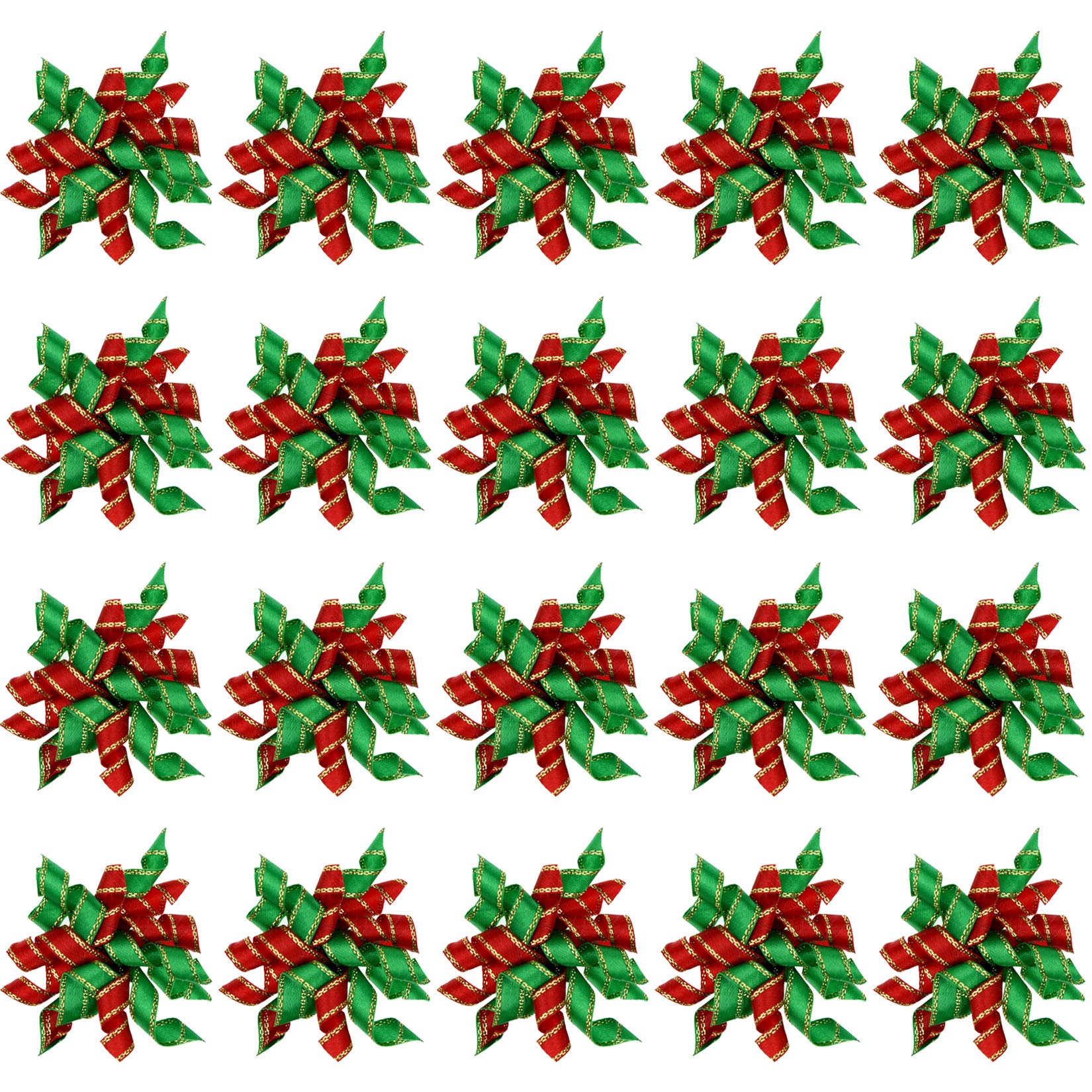 Tongcloud 20 Pcs Pet Dog Cat Hair Bows For Xmas Dog Puppy Cat Christmas Hair Bows Hair Accessories With Rubber Bands