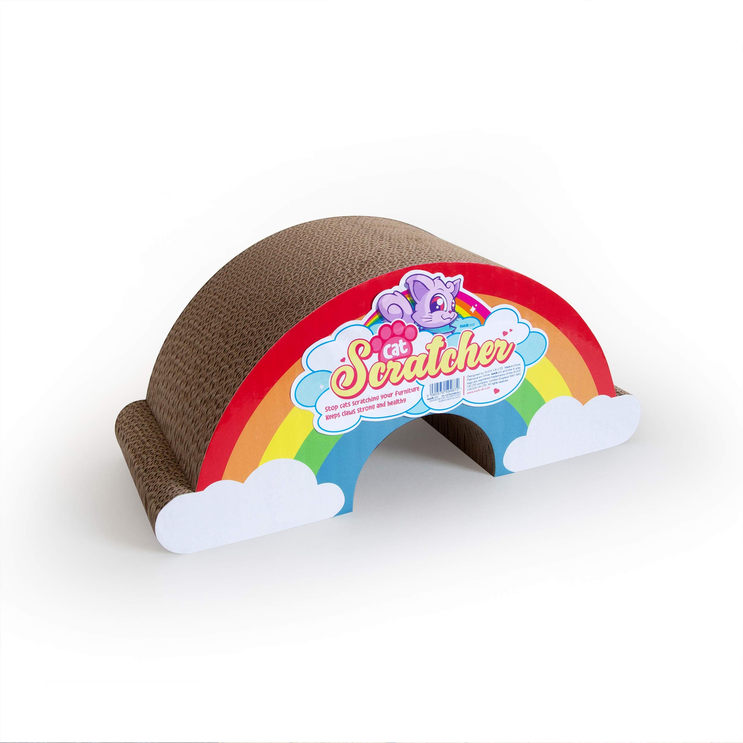 Suck Uk - Cat Scratching Rainbow | Cardboard Cat Scratcher | Scratch Post | Kitten Toys | Cats Activity Accessories | Kitten Scr
