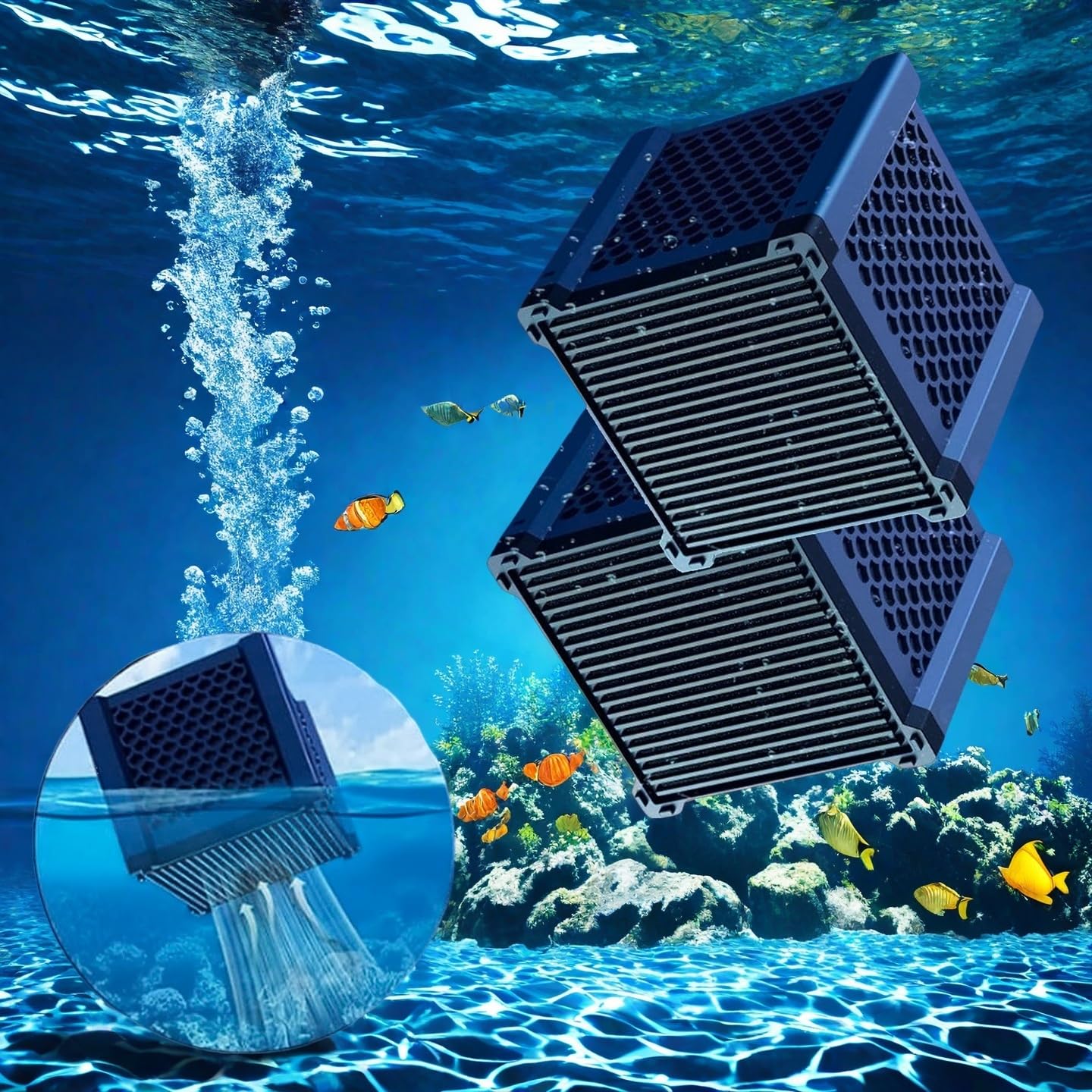 Pure Cube Water Trough Filter 2.0 Eco Aquarium Water Purifier Cube with Honeycomb Charcoal for Fish Tanks, Horse Troughs, Livest