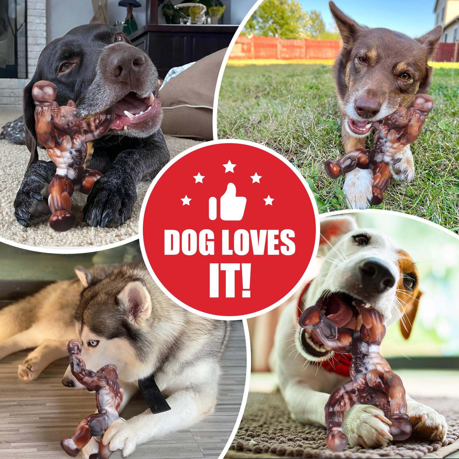 Zinbo Dog Toys For Aggressive Chewers, Indestructible Dog Toys, Tough Dog Toys For Aggressive Chewers Medium/Large Breed, Real B