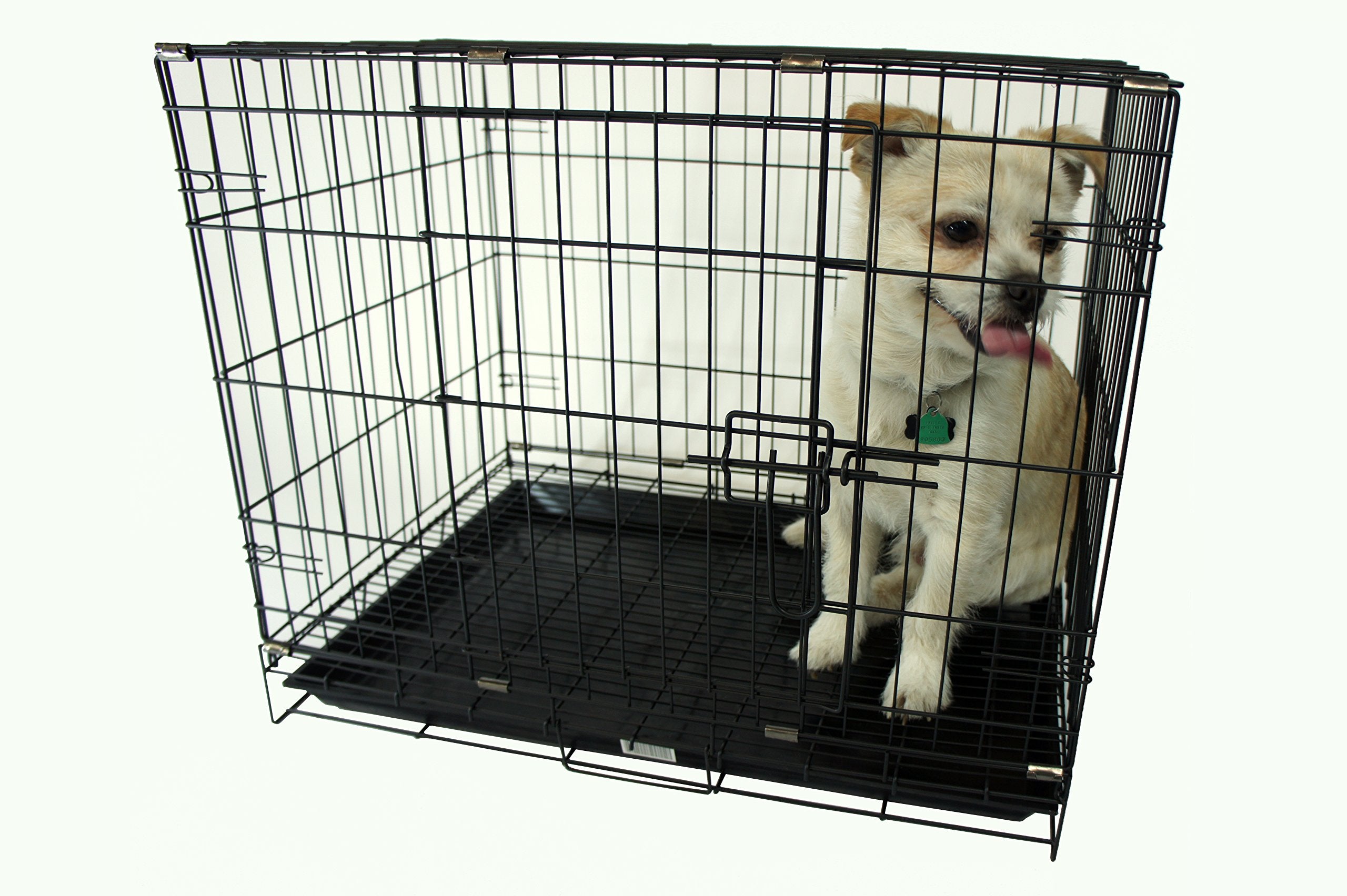 24 Dog Kennel Cage With Bottom Grate, Black-like New