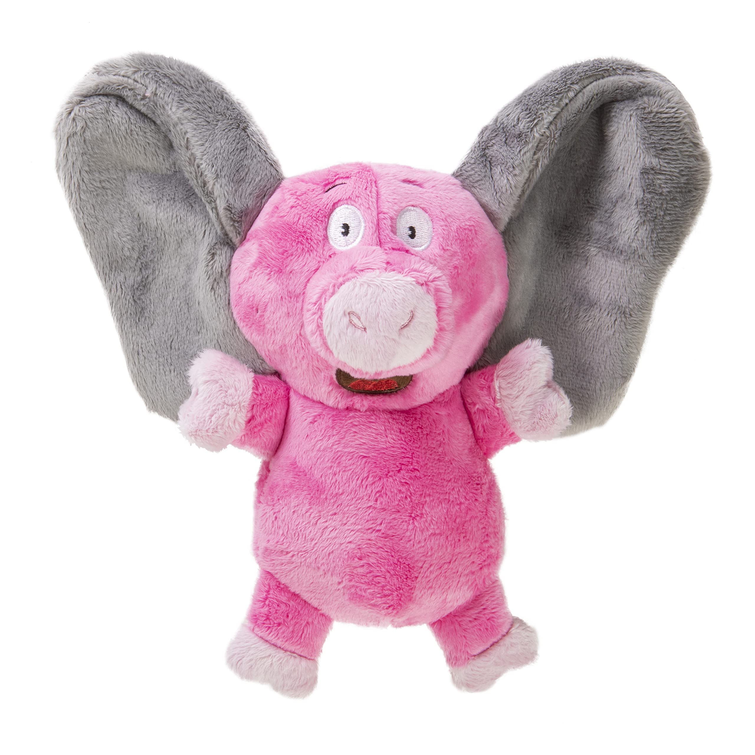 goDog Flips Pig-Elephant Silent Squeak Plush Dog Toy, Chew Guard Technology - Pink, Small