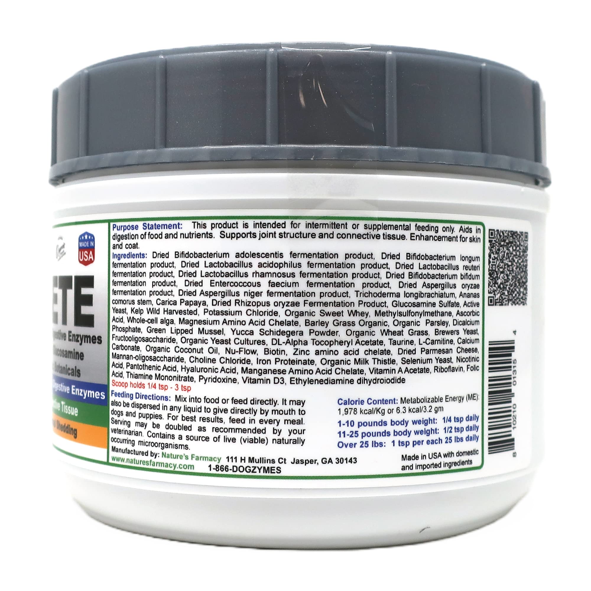 Dogzymes Complete - Probiotics, prebiotics, Glucosamine, Chondroitin, MSM and Hyaluronic Acid, Complete Skin and Coat Care (1 Po