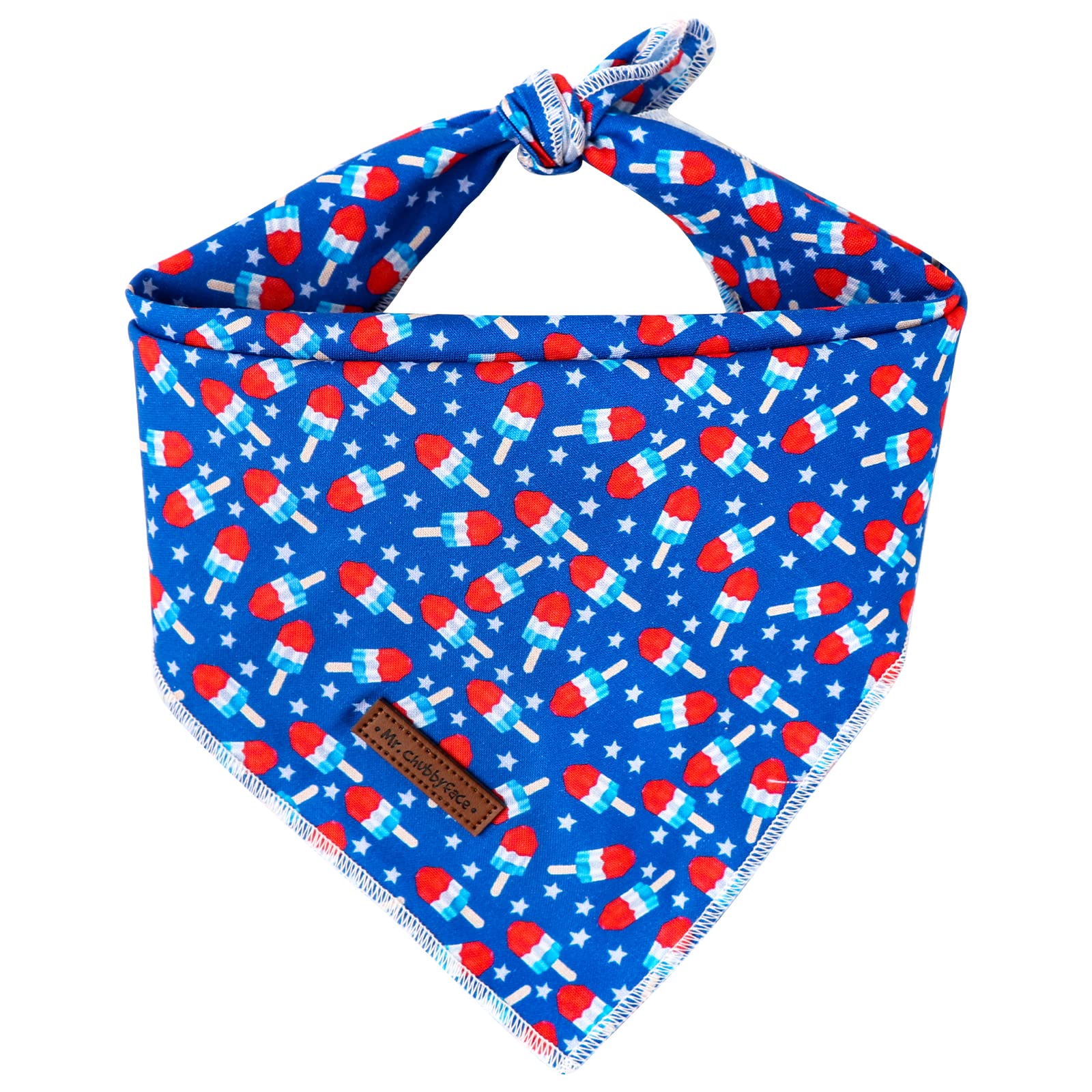 Mr. Chubbyface American Flag Dog Bandanas Boys Girls Reversible Triangle Bibs Scarf Accessories For Dogs Cats Pets