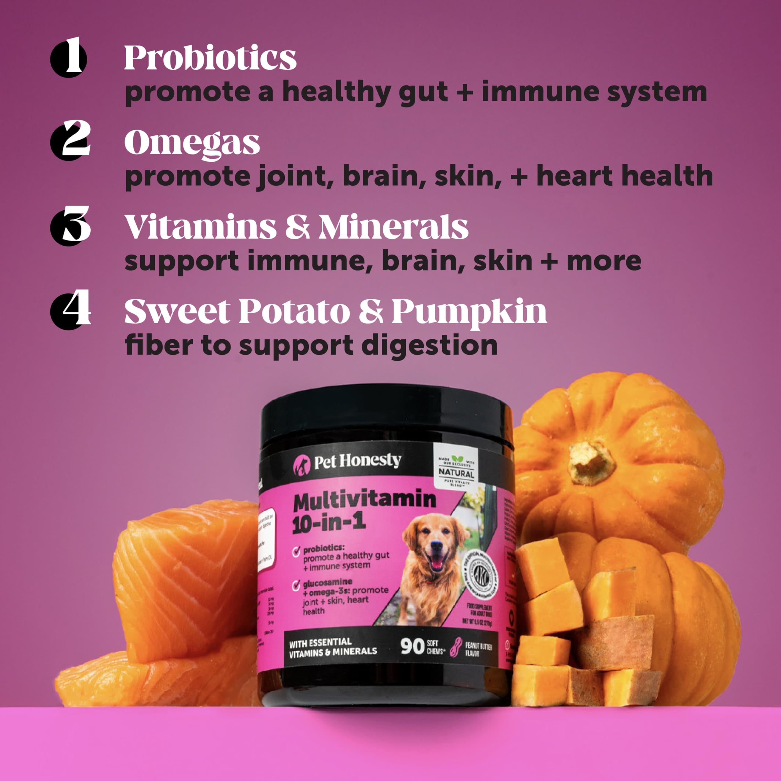 Multivitamin Dog Supplement, Glucosamine chondroitin for Dogs, Probiotics, Omega Fish Oil, Dog Supplements & Vitamins, Vitamins