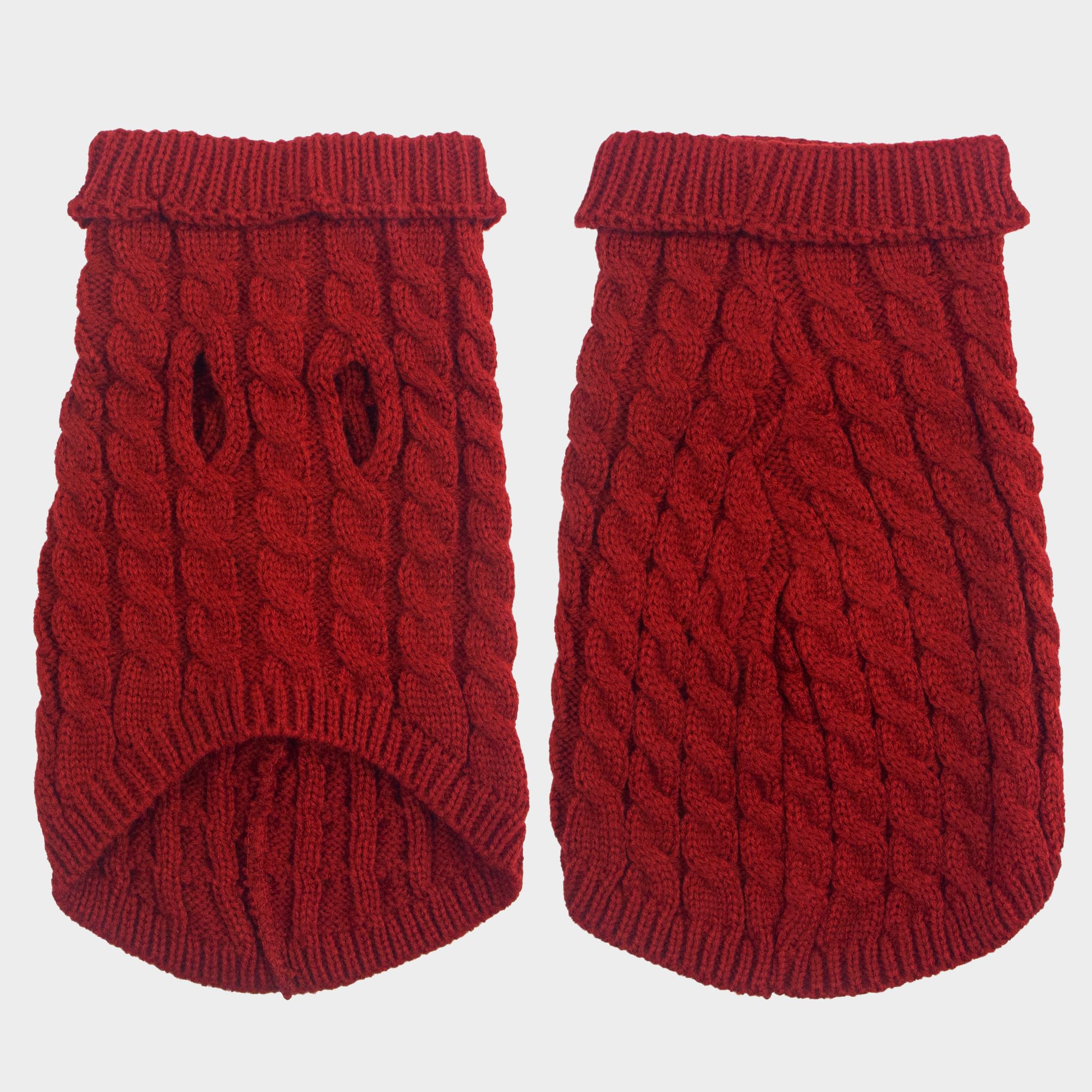 Dog Sweater, Red XS Dog Pullover Sweater, Turtleneck Knitwear, Dog Outfits for Small Dogs and Medium Dogs, Warm Clothes for Bull