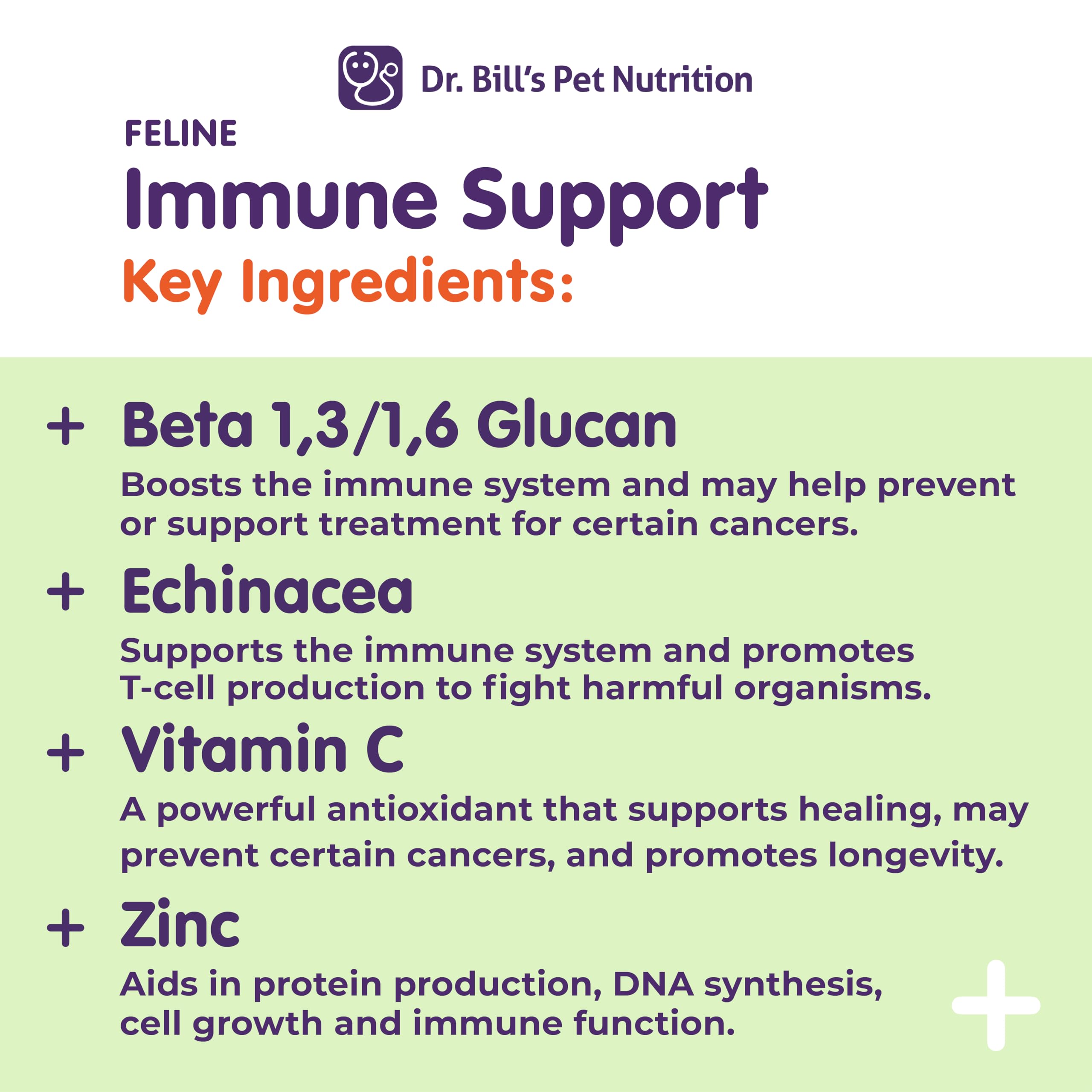 Dr. Bills Feline Immune Support Cat Vitamins and Supplements | Cat Immune Support | Colostrum Vitamins for Cats | Includes Beta