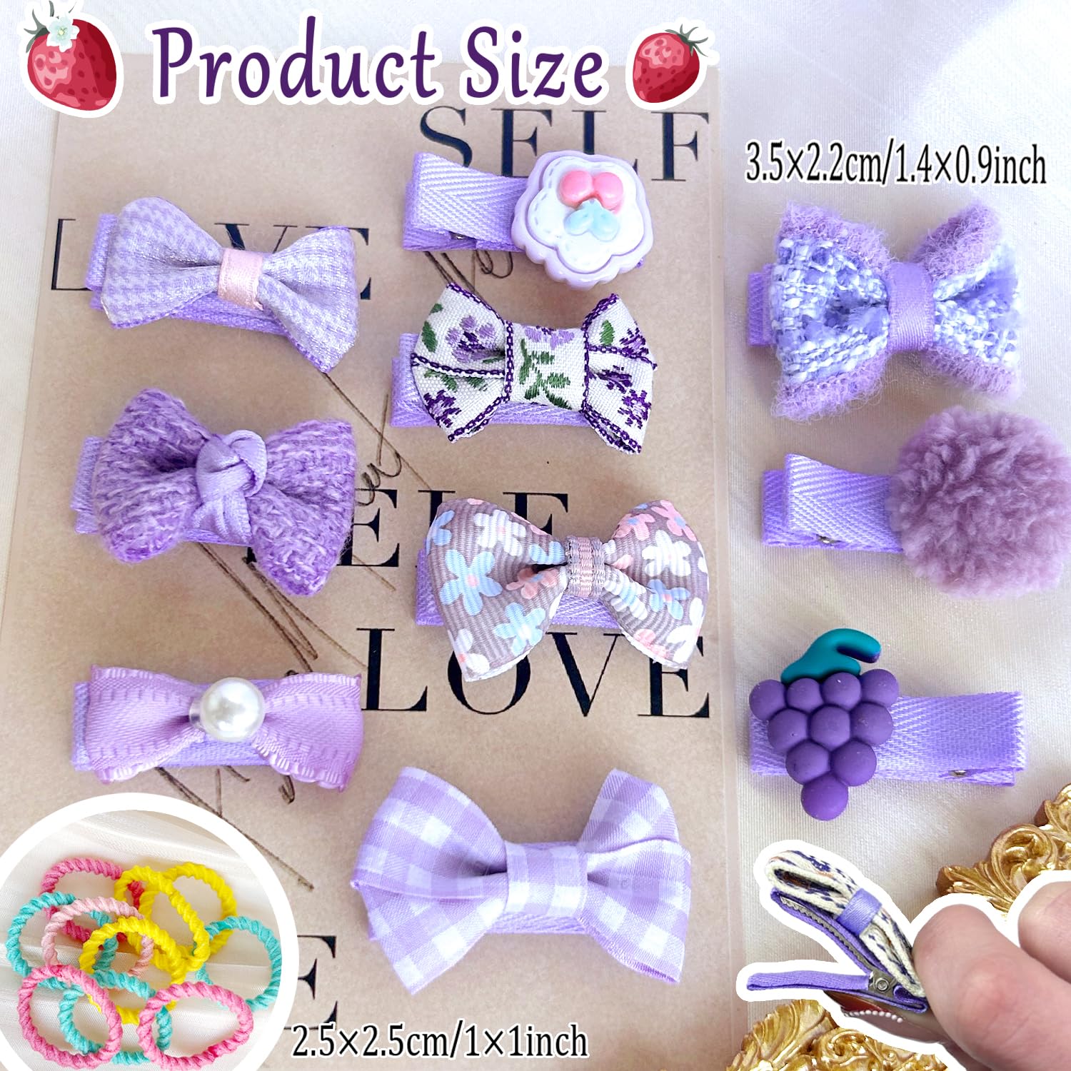 Light Purple Dog Hair Clips Lavender Small Dog Hair Bows Cute Pet Grooming Accessories Alligator Clips Stay In Hair Barrettes Fl