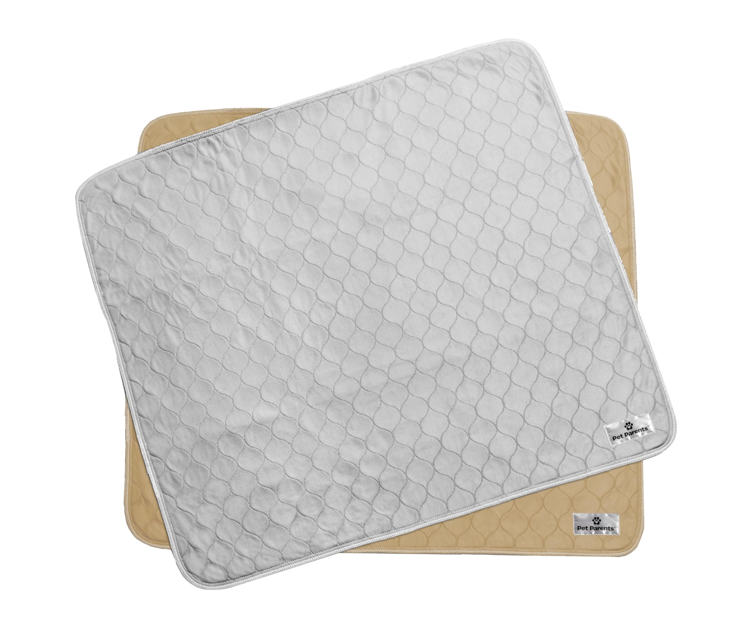 Pet Parents® Pawtect® Pads Washable Pee Pads For Dogs (2Pack) Of Premium Dog Pee Pads, Waterproof Puppy Pads & Reusable Dog Pads, Whelping Pads & Modern Pee Pads For Dogs (Tan/Grey, 34X36)