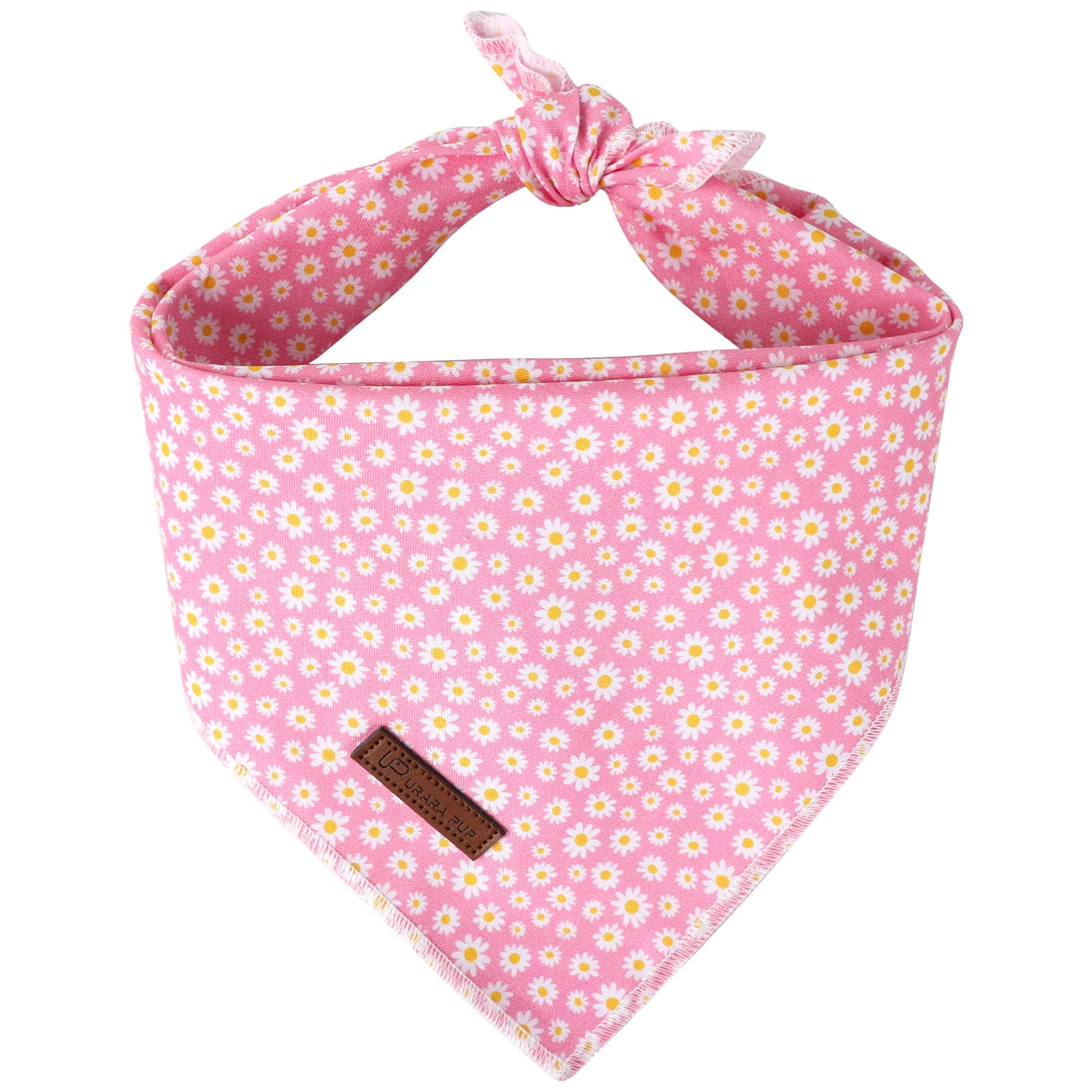 Up Urara Pup Summer Dog Bandana, Hawaii Bandana For Medium Large Dog, Cute Pink Puppy Bandana, Cotton Adorable Pet Triangle Bid 